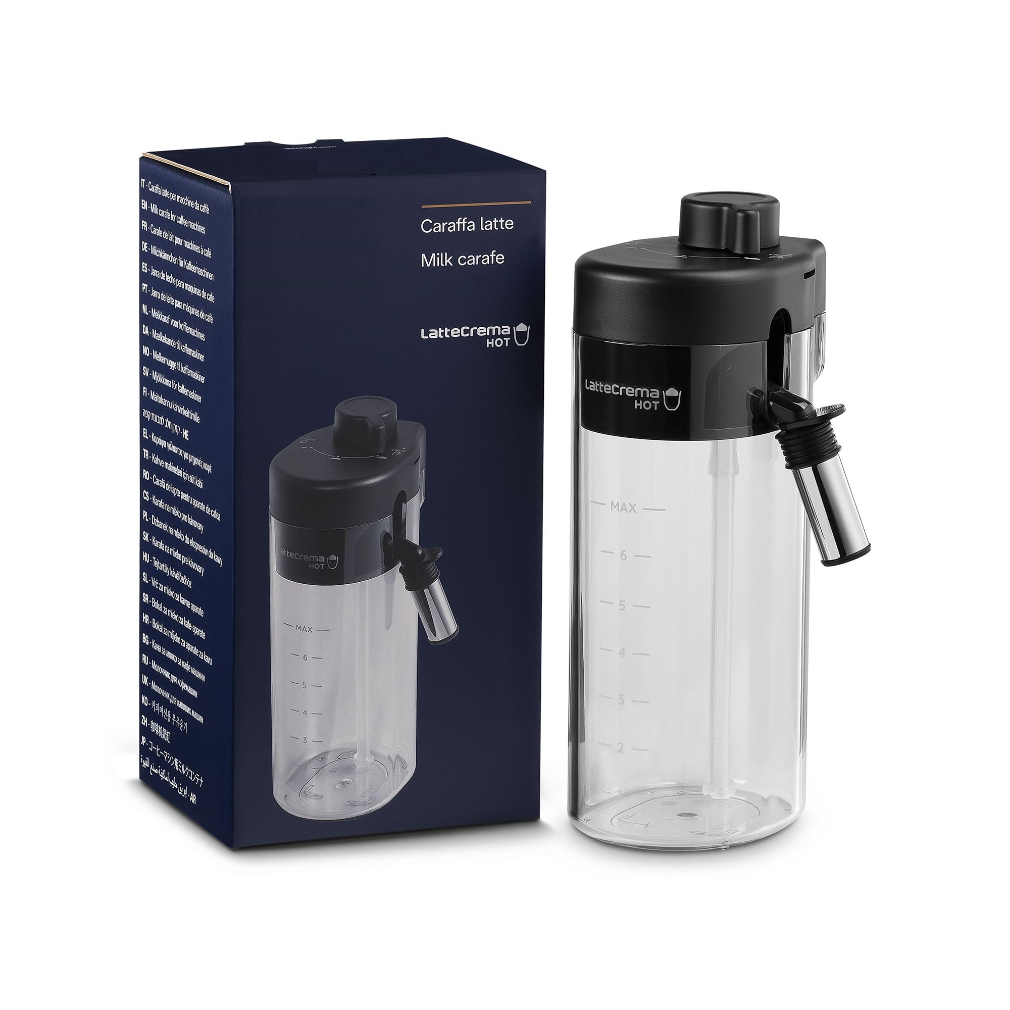 Generic Hot Lattecream Milk Carafe Jar Jug Assy DLSC029 Compatible With Delonghi Coffee Machines, Black