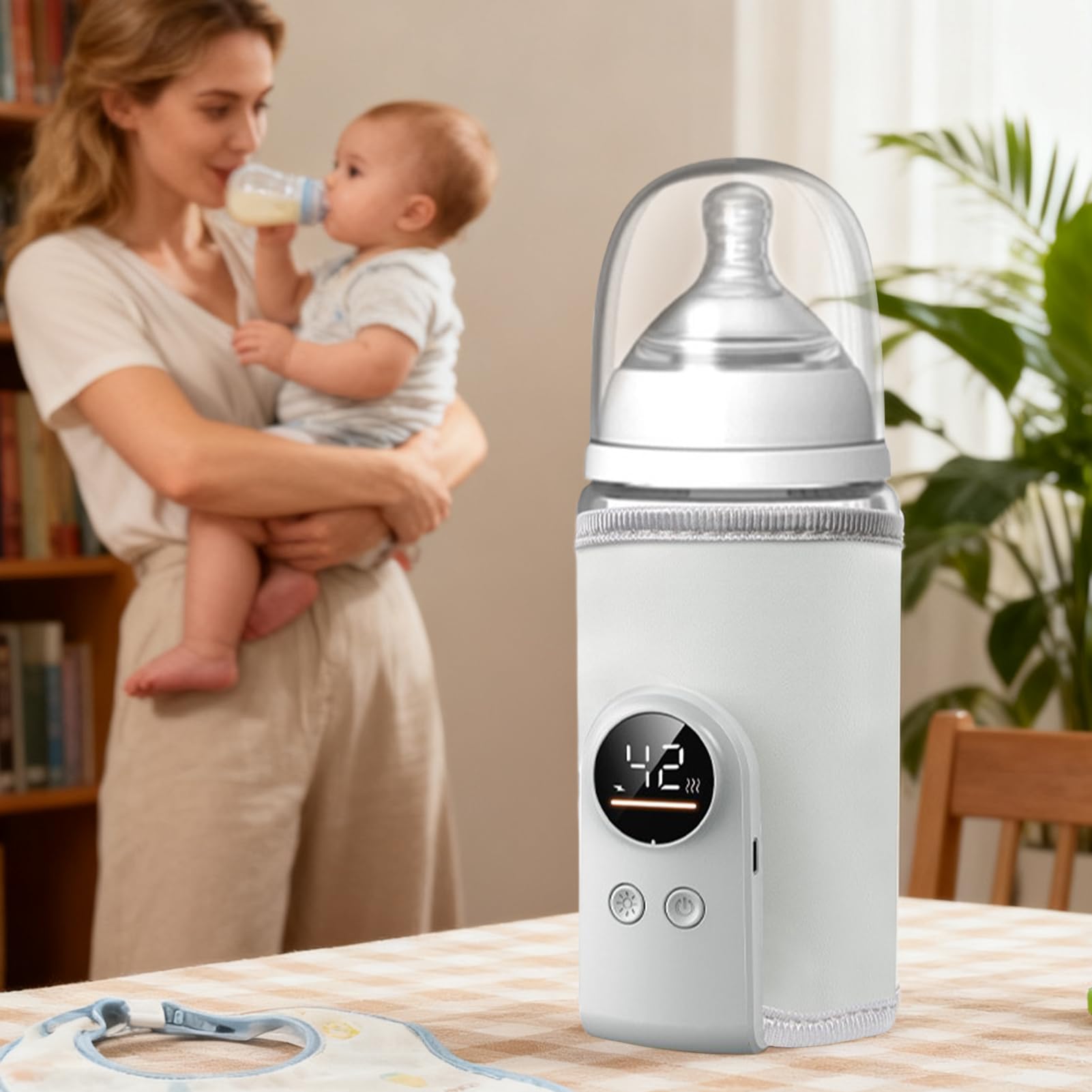 Scaldabiberon Portatile per - Riscaldatore Latte a USB - Riscaldatore Latte Multifunzionale Per - per Uso in Casa in Viaggio in Auto per Alimentazione per Asilo per