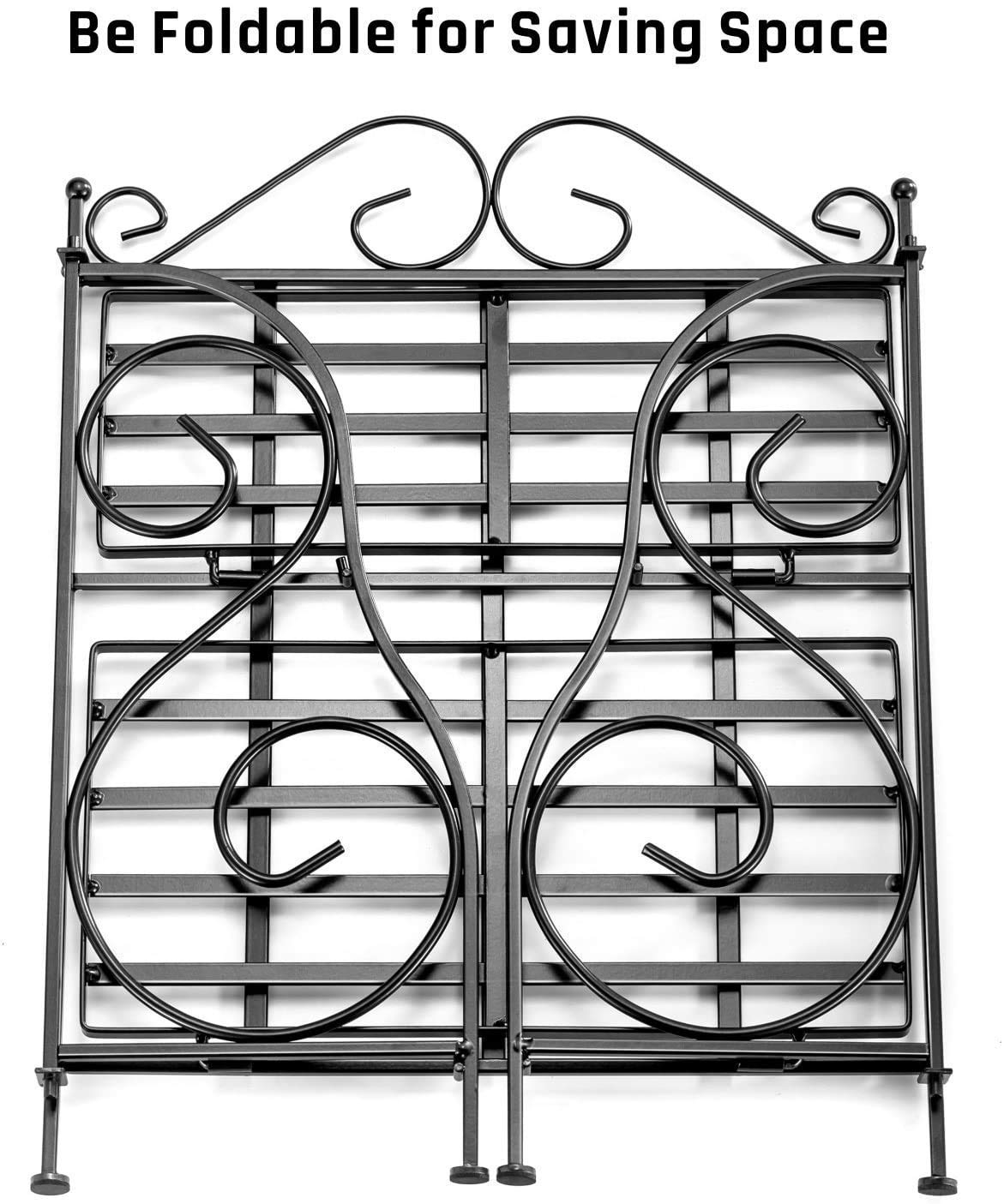 Black Wrought Iron Spice Rack - Foldable Organizer -5