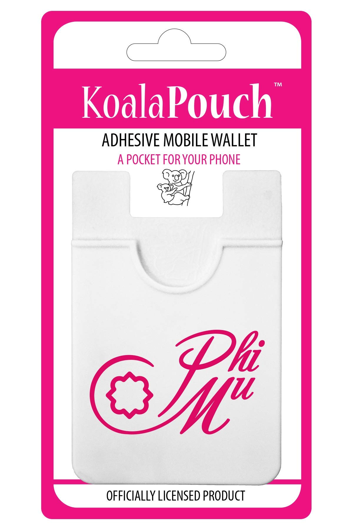 Sorority ShopPhi Mu - Koala Pouch - Adhesive Cell Phone Wallet