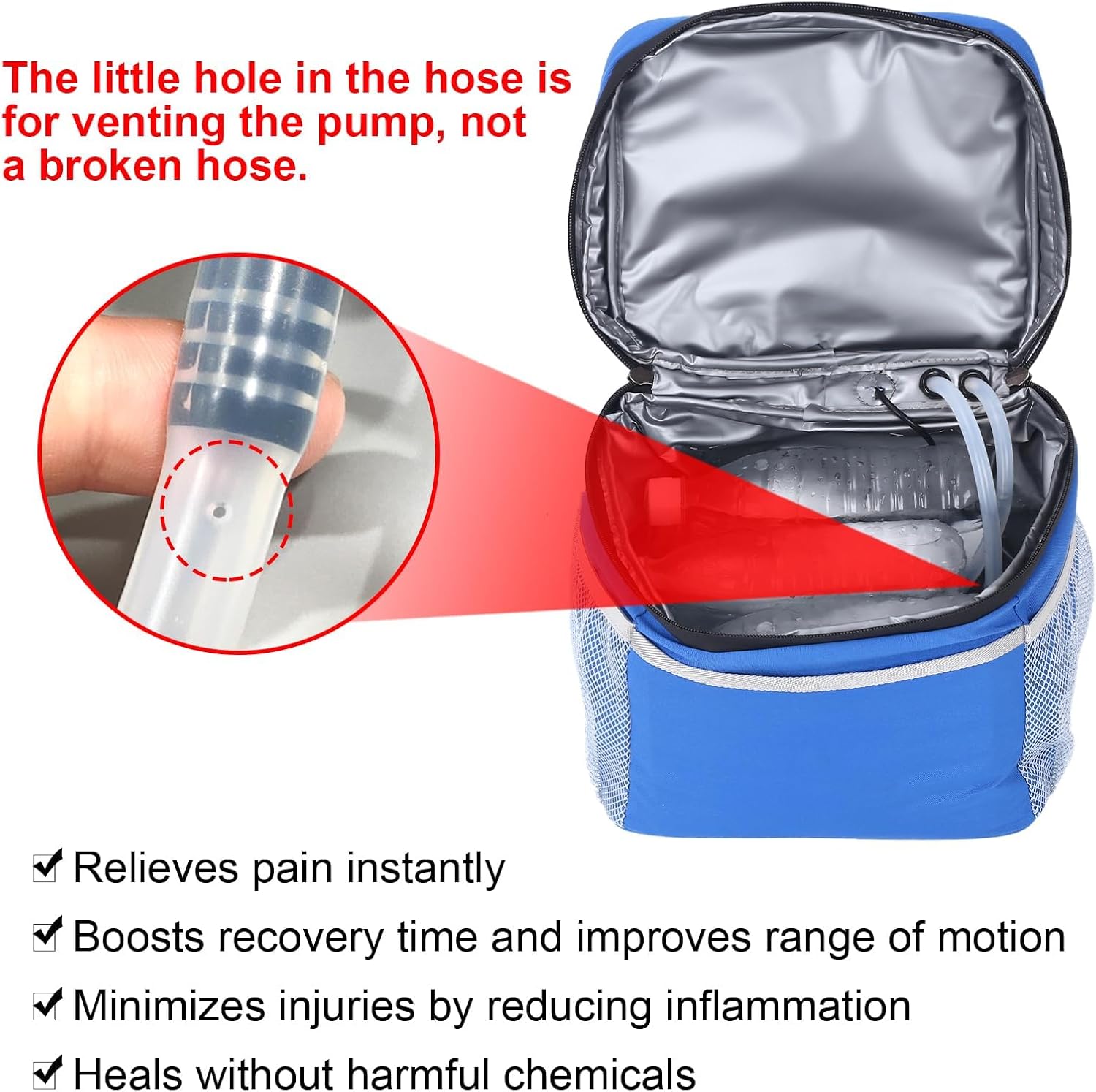 Medical Cold Therapy System Ice Machine Cryotherapy Freeze Kit with Universal Pad for Pain Relief Knee Shoulder Ankle Back Hip Leg Injury Recovery (L)