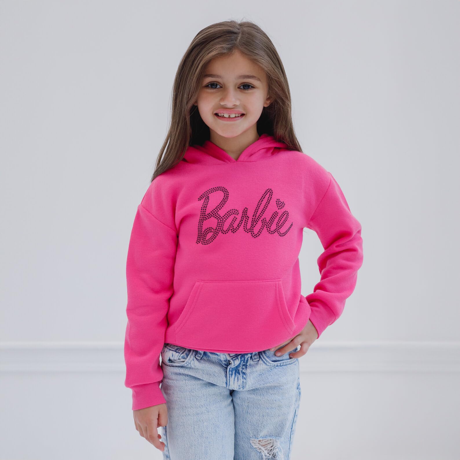 Barbie Dziewczęca bluza polarowa z kapturem od malucha do dużego dziecka