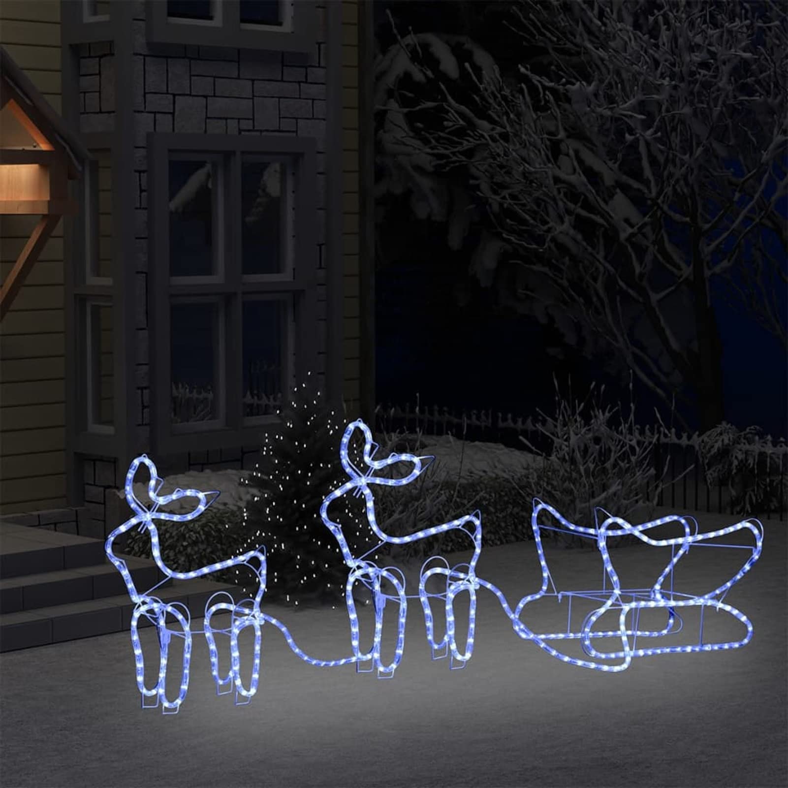 Renne e Slitta Decorazione Natalizia per Esterni 576 LED,Decorazioni Natalizie Renne,Renne Natalizie da Esterno -329811