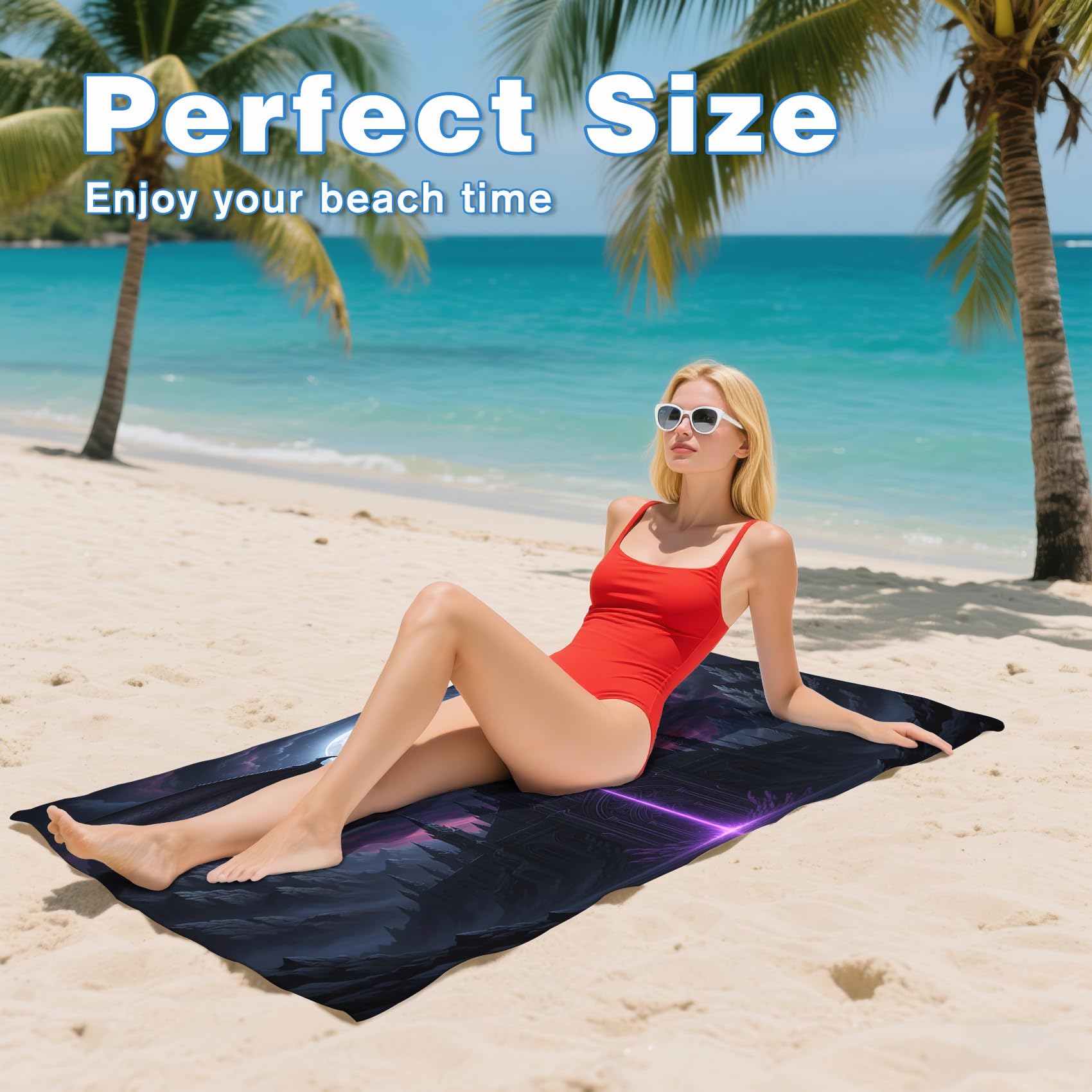 Serviette de Plage XXL Microfibre Dragon Gothique Fantaisie, Drap de Plage Séchage Rapide Anti Sable & Légère, Serviette de Bain Grande Taille 200x200 cm, Accessoire & Cadeau été