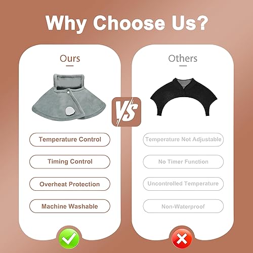 Miniatura 7 de Almohadilla térmica para cuello y hombro, alivia el dolor y alivia los espasmos, regalos de cumpleaños para mujeres, mamá, esposa, hombres, papá,