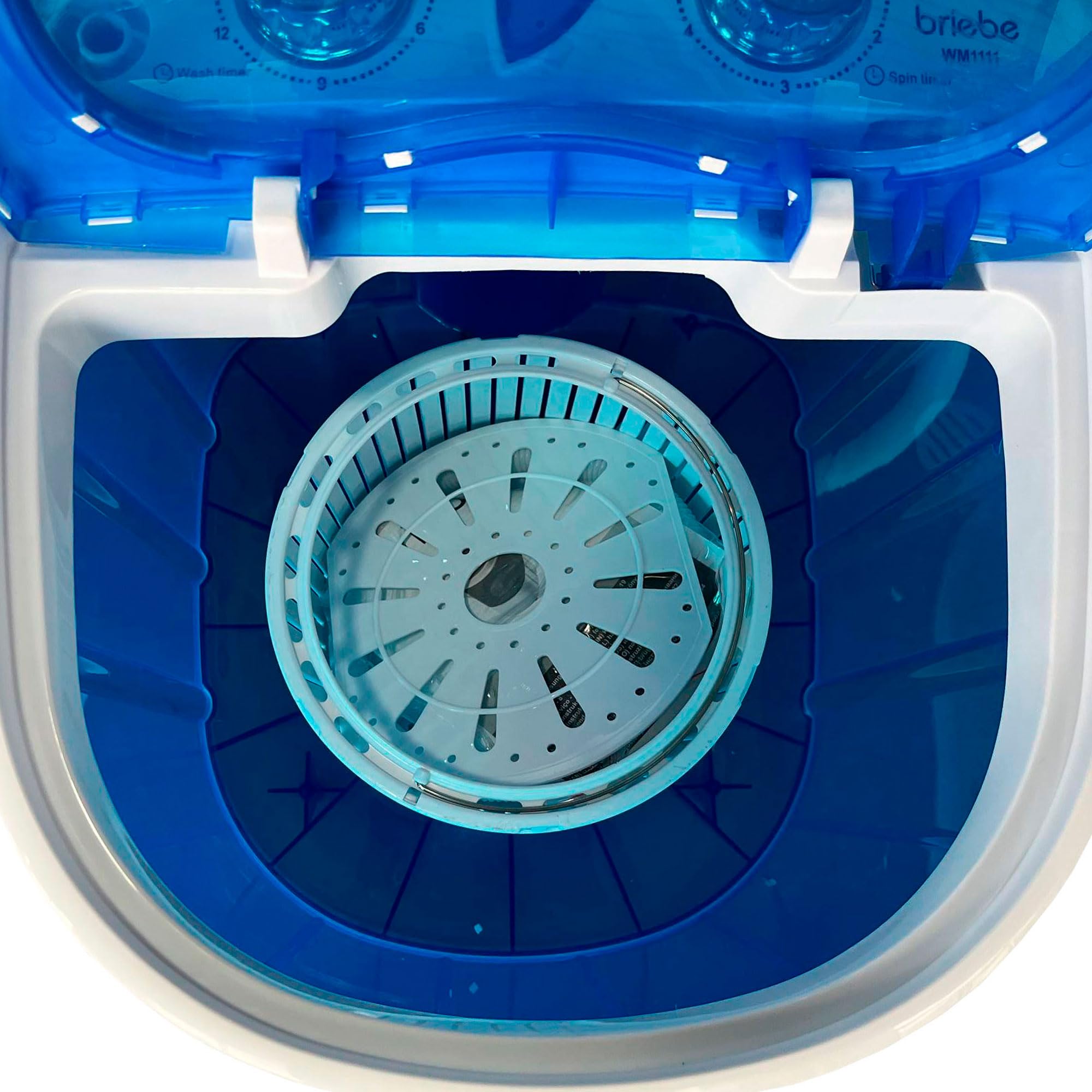 Briebe Camp Mini Lavatrice Portatile Con Centrifuga, Campeggio, Capacità Abbigliamento 3Kg, Ideale Viaggi e Camper, Carico Superiore, Basso Consumo Acqua ed Energia, WM1111