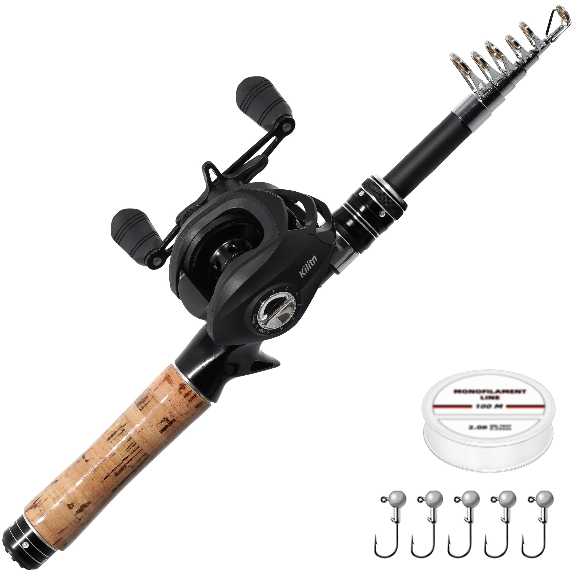 baitcaster rod and reel combo ebay Kilitn Fishing Rod and Reel Combo, Ultra-Light Baitcasting Combo 5.3FT,  Black