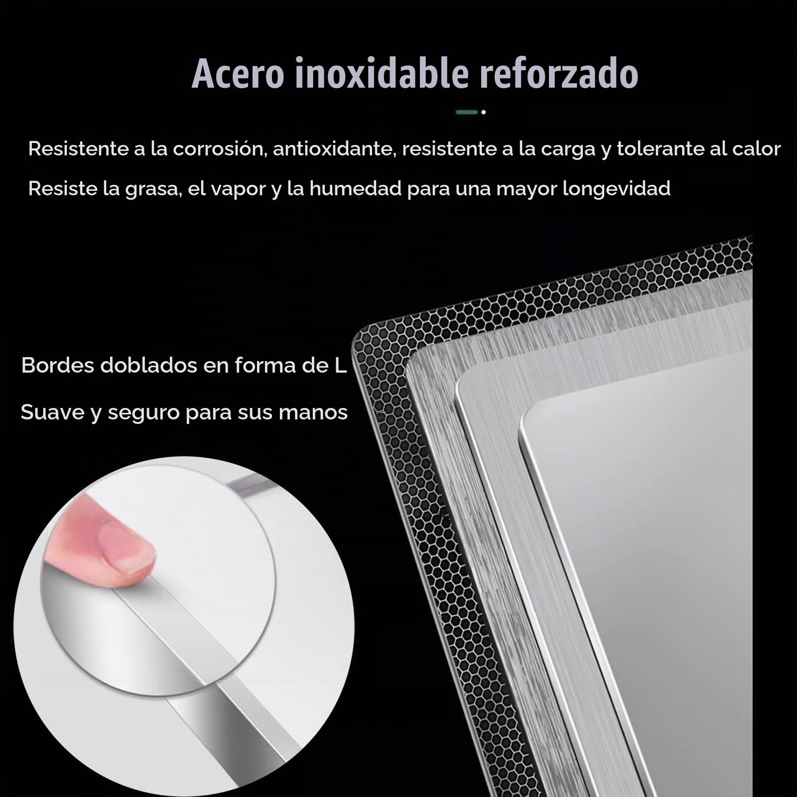 tapa encimera gas Placa de cubierta para cocina de gas totalmente cerrada, de acero inoxidable con tapete antideslizante, rejilla gris para cocina, fregadero de RV(1.0mm,H 7cm/2.8in)
