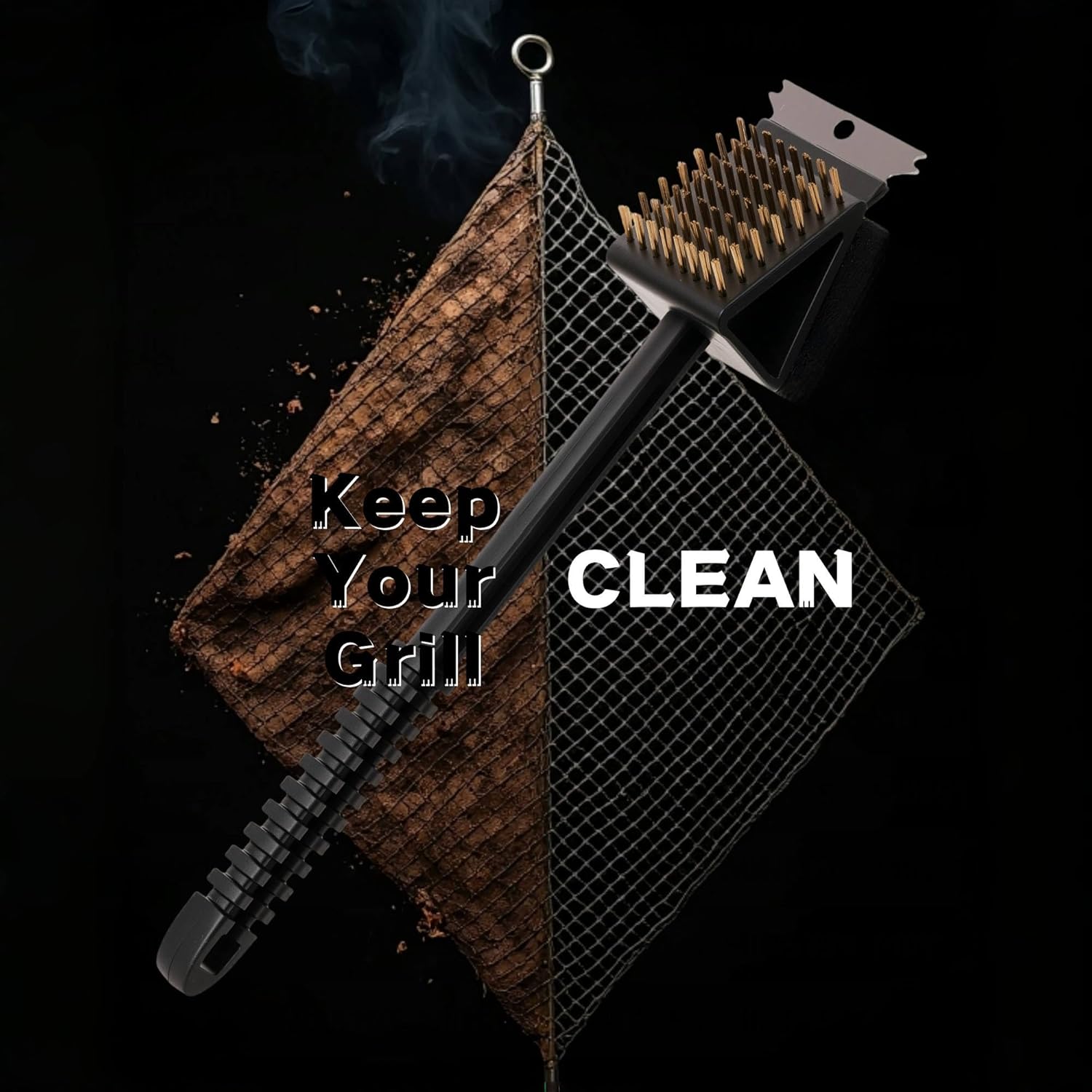 2 Pack Grill Brush for Outdoor Grill, 3 in 1 Grill Cleaning Brush and Scraper BBQ Brush Safe BBQ Cleaning Tools