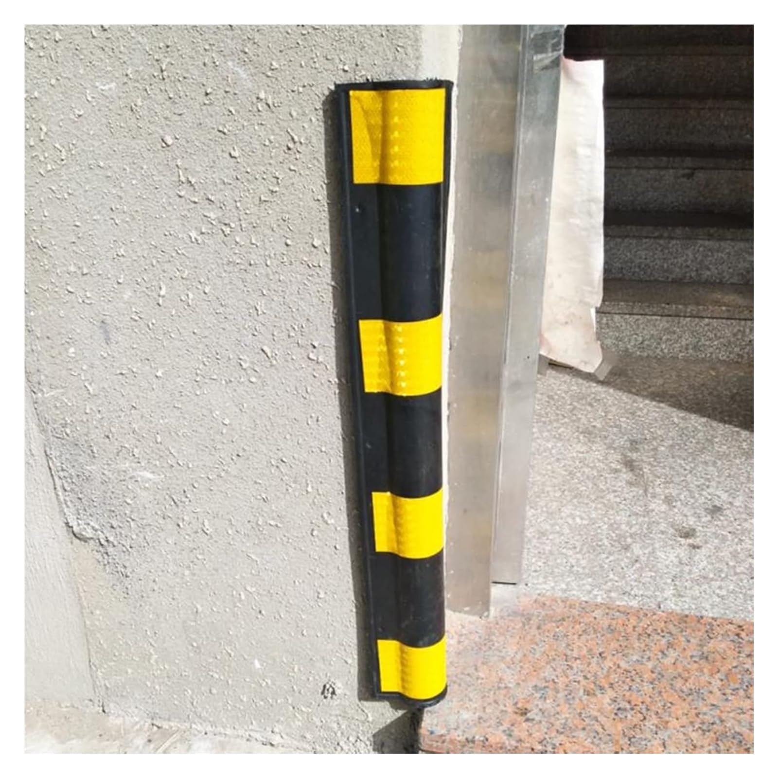 Protector de Esquina de Pared, Protector de Esquina de Goma para Garaje y Taller, Tira Reflectante para Columna de Aparcamiento, Protectores de Esquina de 1 cm de Grosor, Disponible en 4 Tam