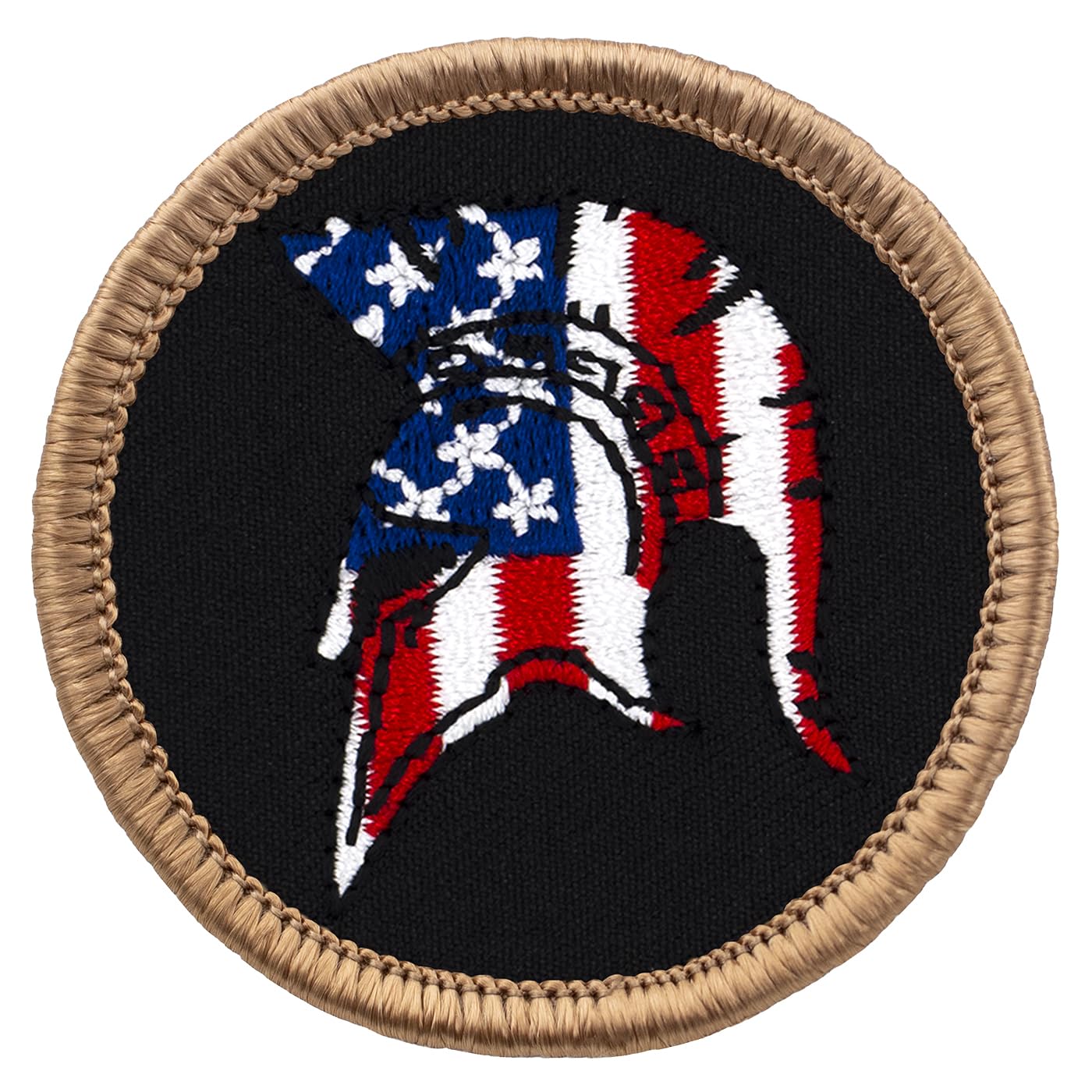 Patriotic Spartan Helmet Patrol Patch - 2
