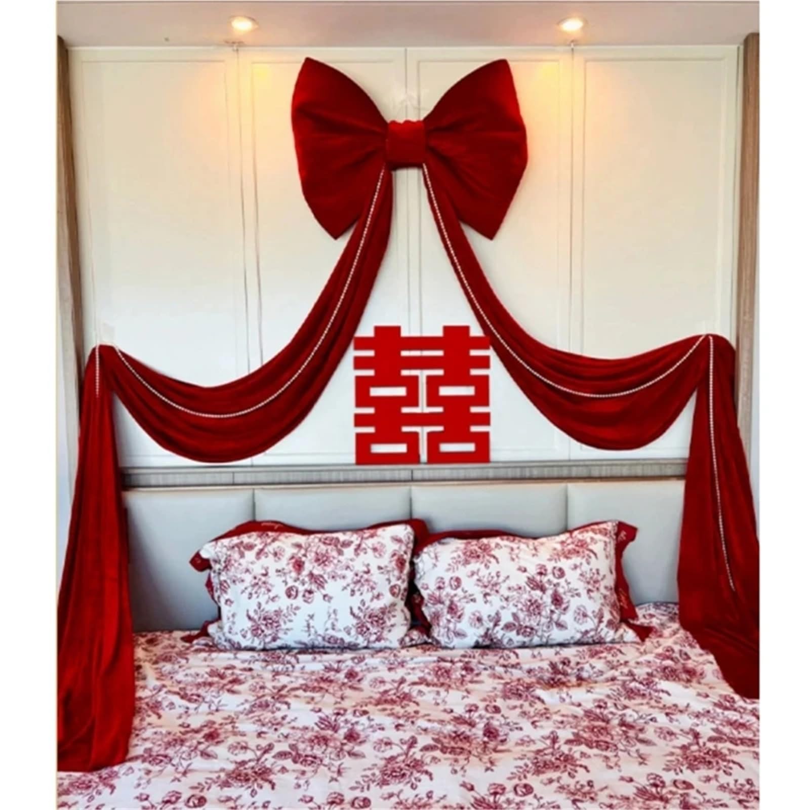 Riesenschleife,Geschenkschleife Groß Übergroße Rote Plüschschleifen, Dekoration for Hochzeiten Und Partys, Kulisse, Weihnachtsbaum, Wanddekoration, Ornamentband(B)