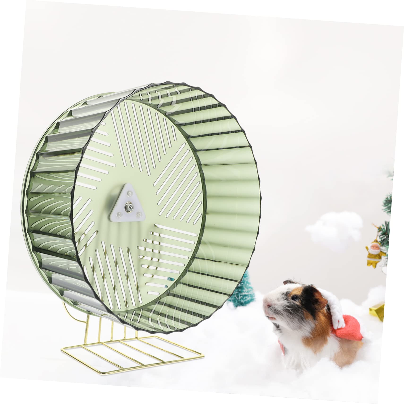 ERINGOGO Roue de Course Silencieuse pour Hamster avec Support pour Souris et Chinchilla Roue Verte pour Cage Divertissement Stress pour Petits Animaux