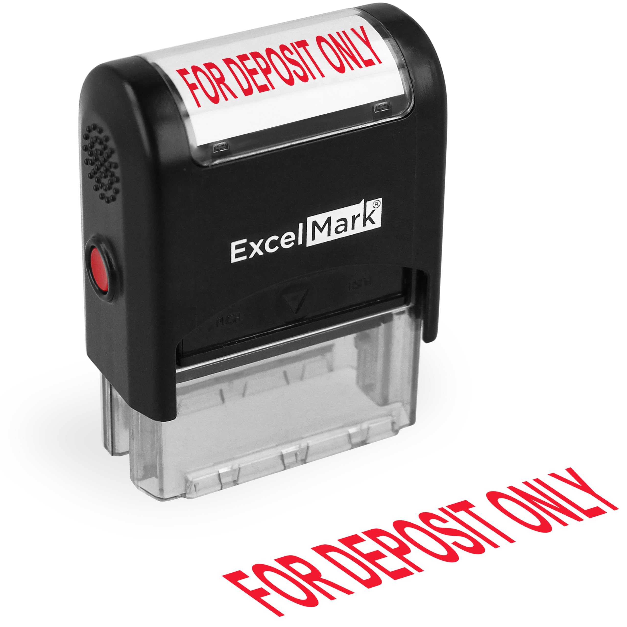 ExcelMark for Deposit ONLY Self Inking Rubber Stamp - Red Ink