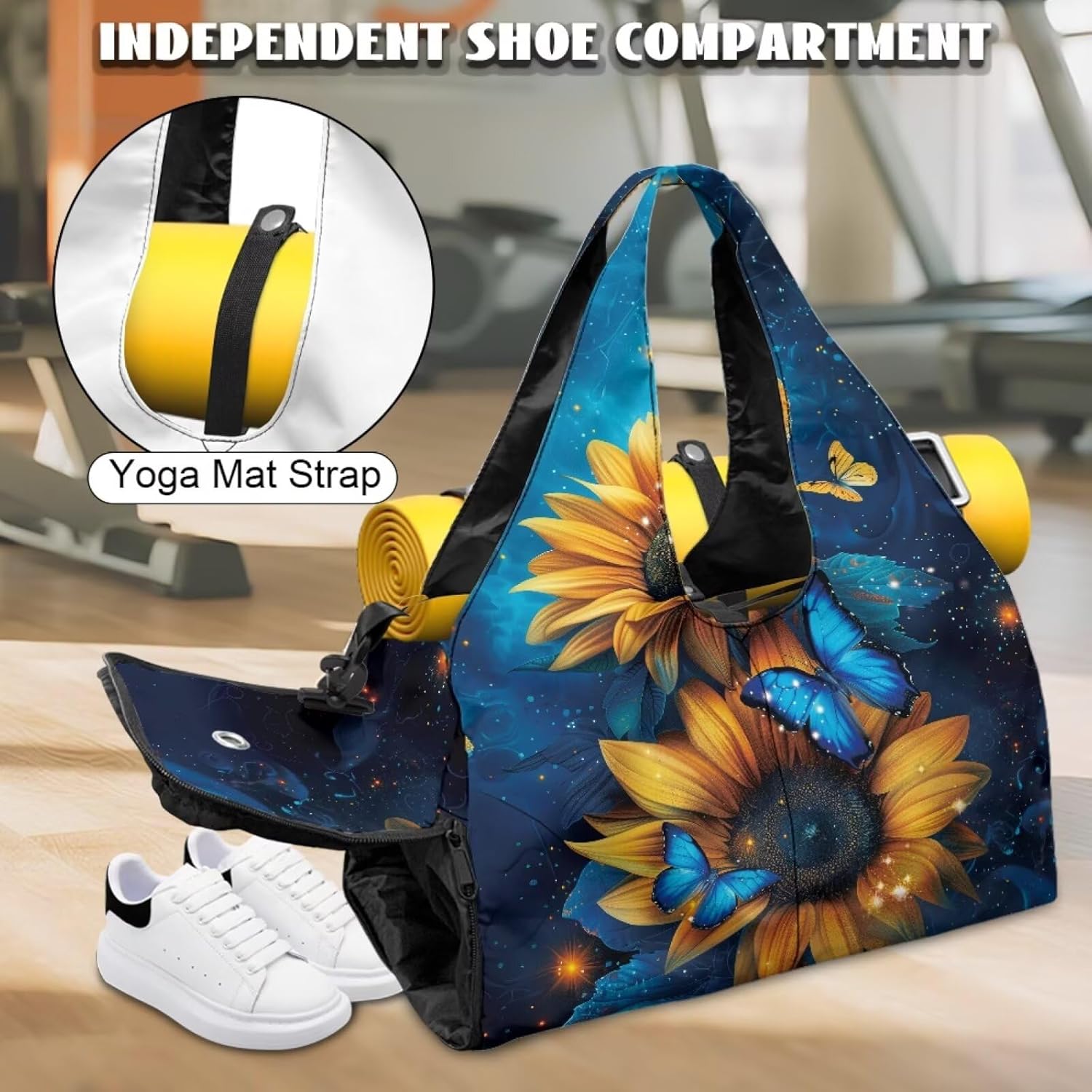 Yoga Mat Bag for Men Women Canvas Yoga Mat Carrier Take In Out Mat Easily for Beach Swim Bags Pool Sports Gym