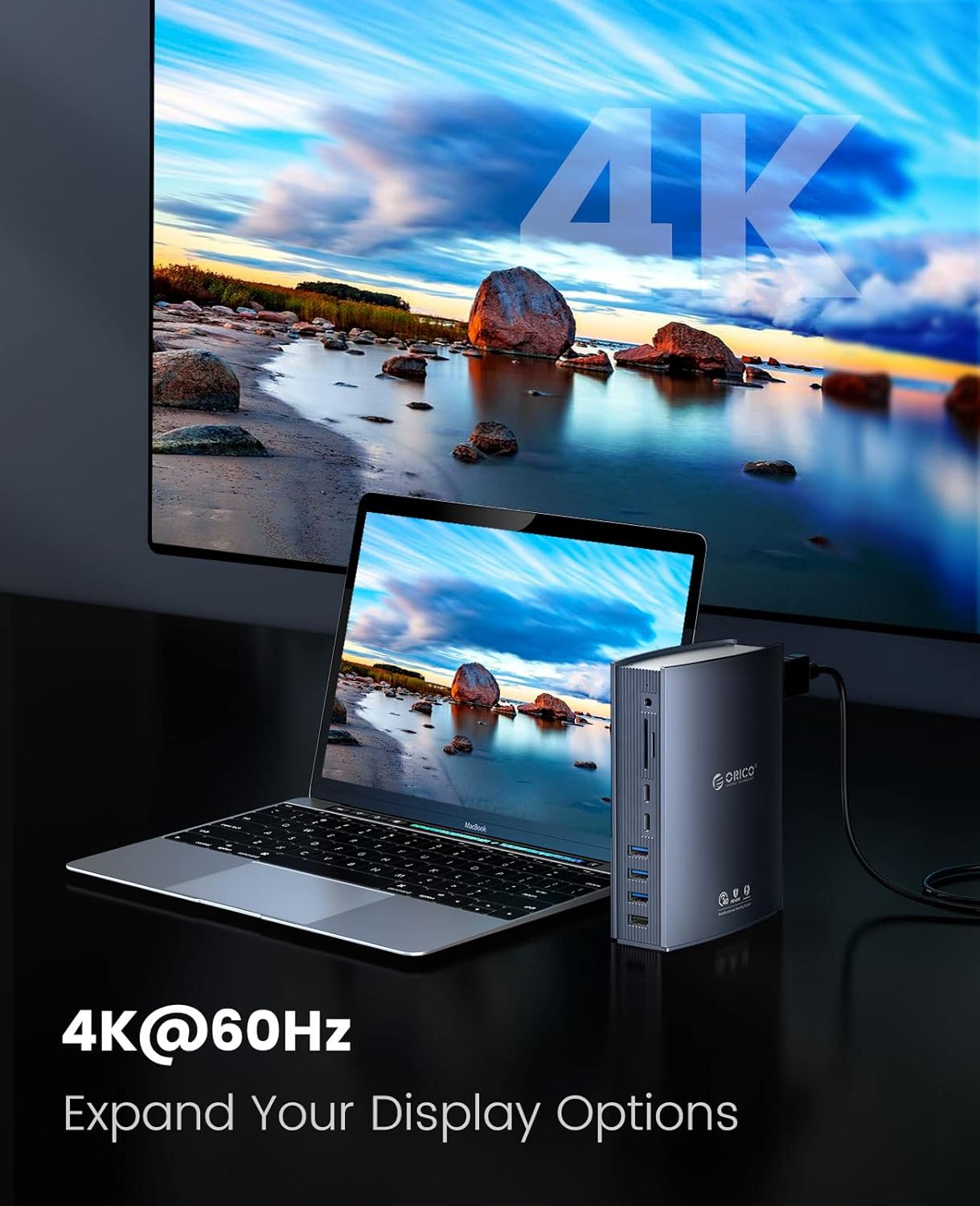 Infographic showing 40Gbps transfer speed with Thunderbolt 3