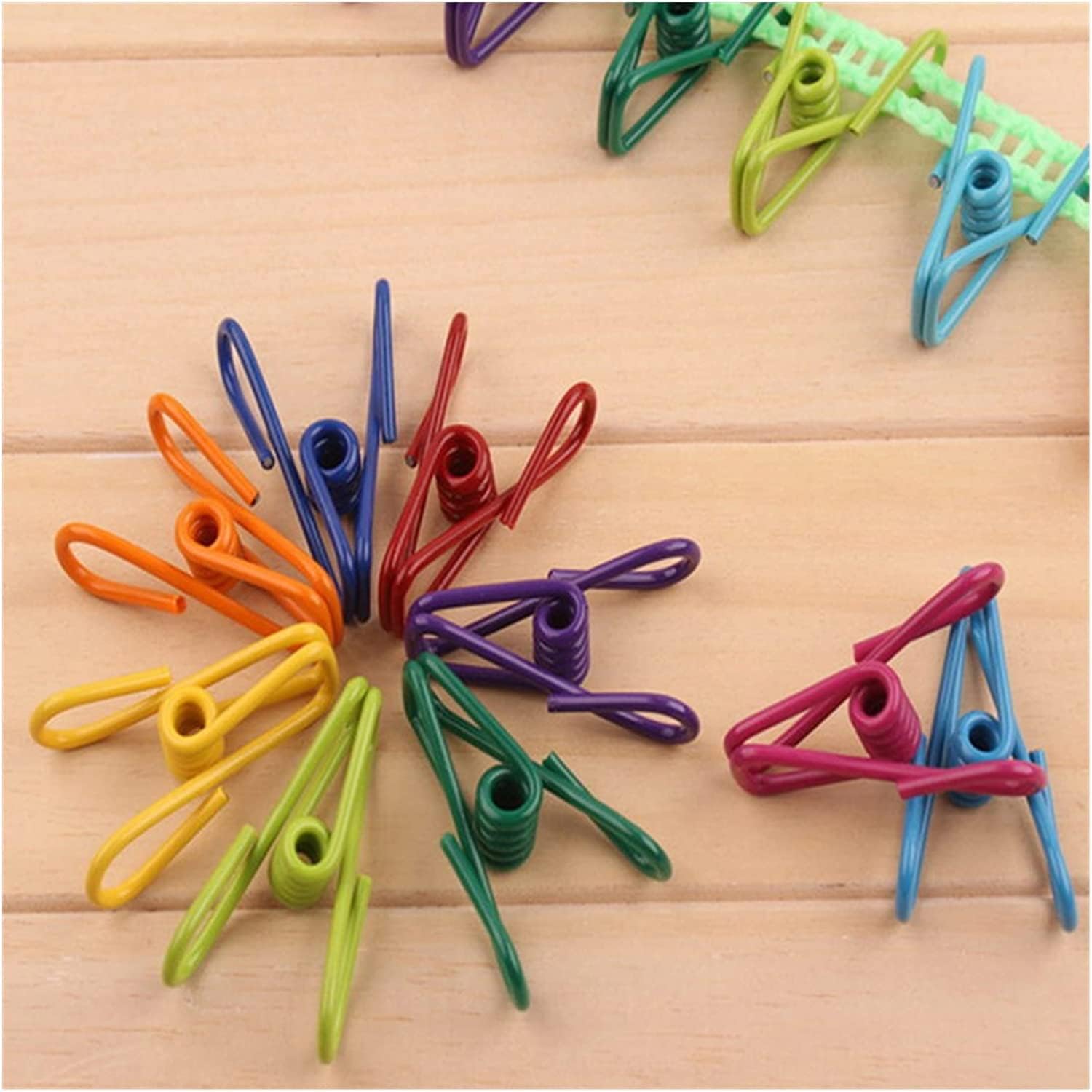 Strand handdoek Clips, roestvrij staal wasknijpers 30 stuks wasknijpers wasknijpers handdoekclips kleurrijke PVC staaldraadclips multifunctionele nutsclips houders compatibel met waslijn