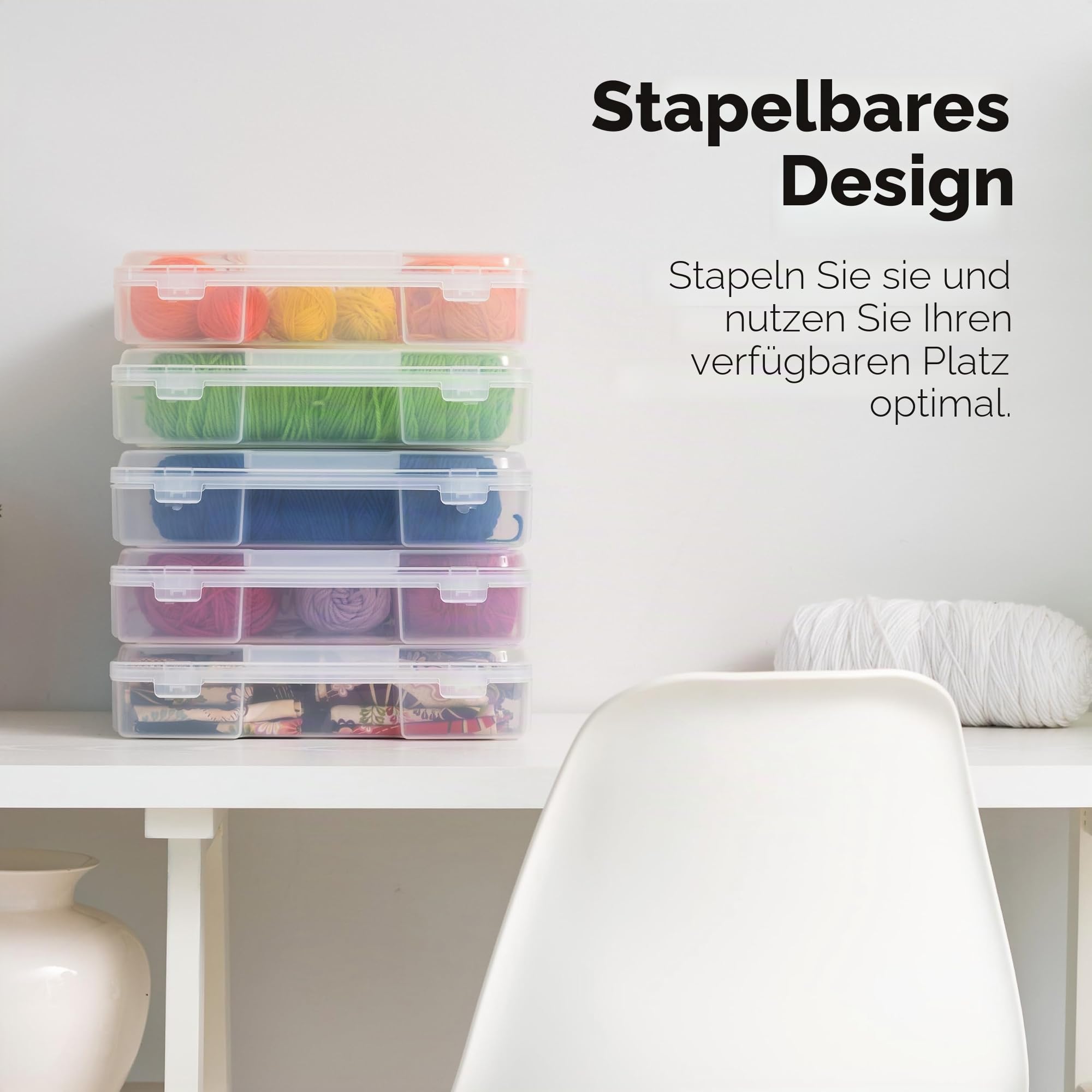 IRIS USA Aufbewahrungsbox, Brettspiele und Bastelutensilien mit Schnappverschluss, 6er-Pack stabile Kunststoffboxen für Puzzles, Zeitschriften, Hobbys, Bastelbedarf, passend für 21,6 x 27,9 cm und A4