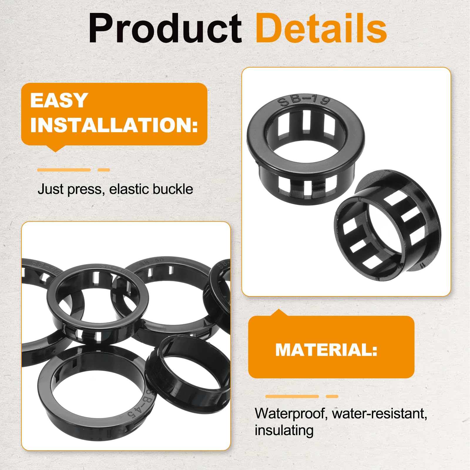 PATIKIL 60pcs Wire Grommet - Image 3