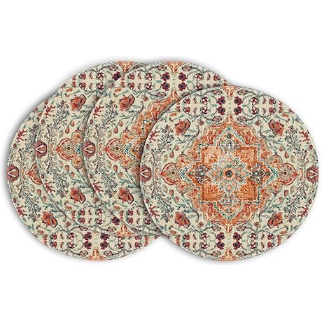 Artoid Mode - Set of 4 Boho Round Fabric Placemats