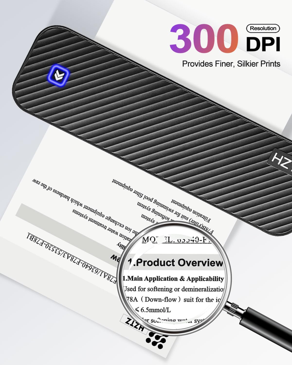 Impresora Portátil Inalámbrica, Impresora Térmica de Viaje, Impresión sin Tinta Bluetooth & USB Soporte de Impresora US Carta/A4/A5 Papel Térmico, Compatible con Android & iOS Teléfono/Laptop