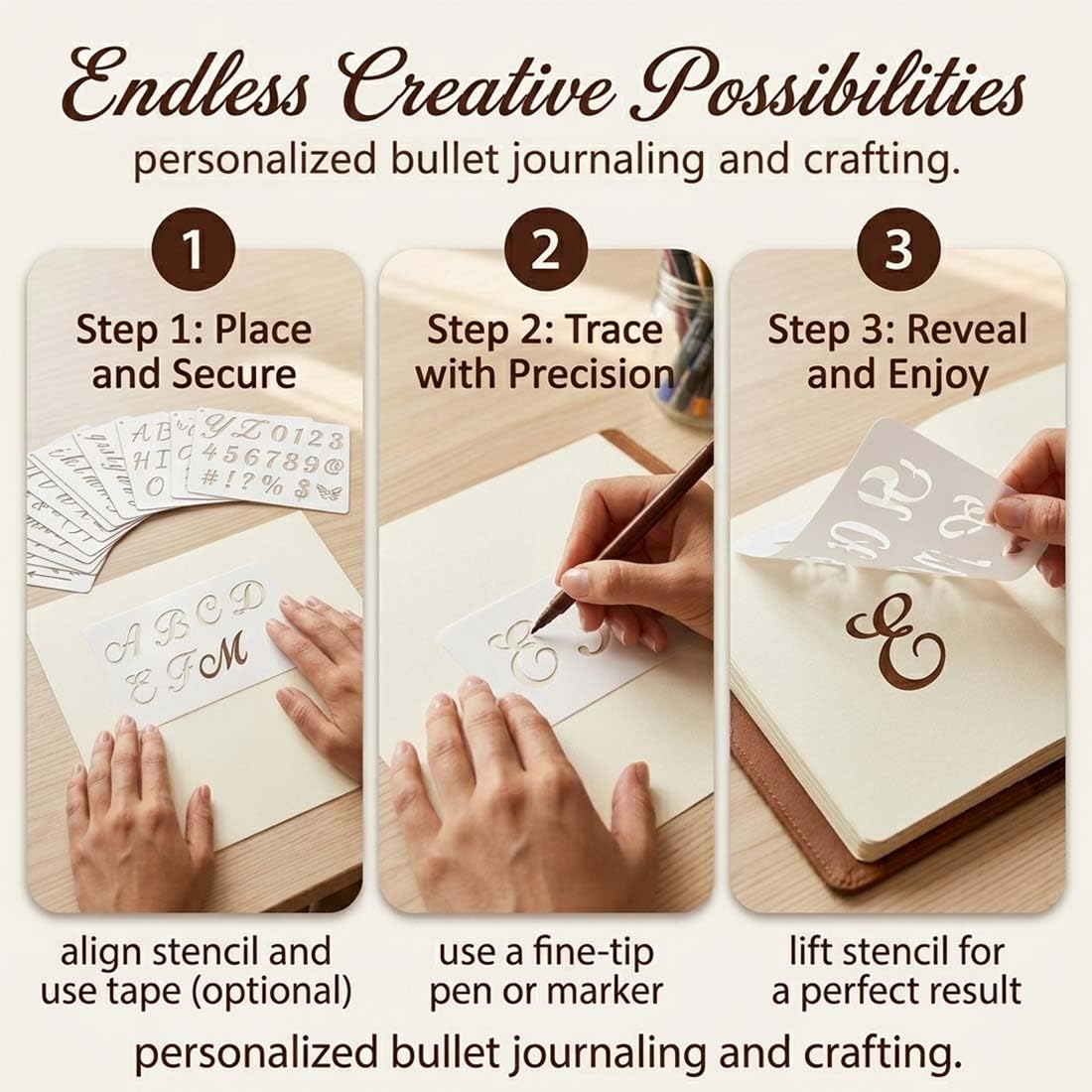 12 Pezzi, Stencil Lettere e Numeri, Stencil per Scrivere e Disegnare, Perfetto per Bambini, Scrapbooking, Diario e Apprendimento Artistico