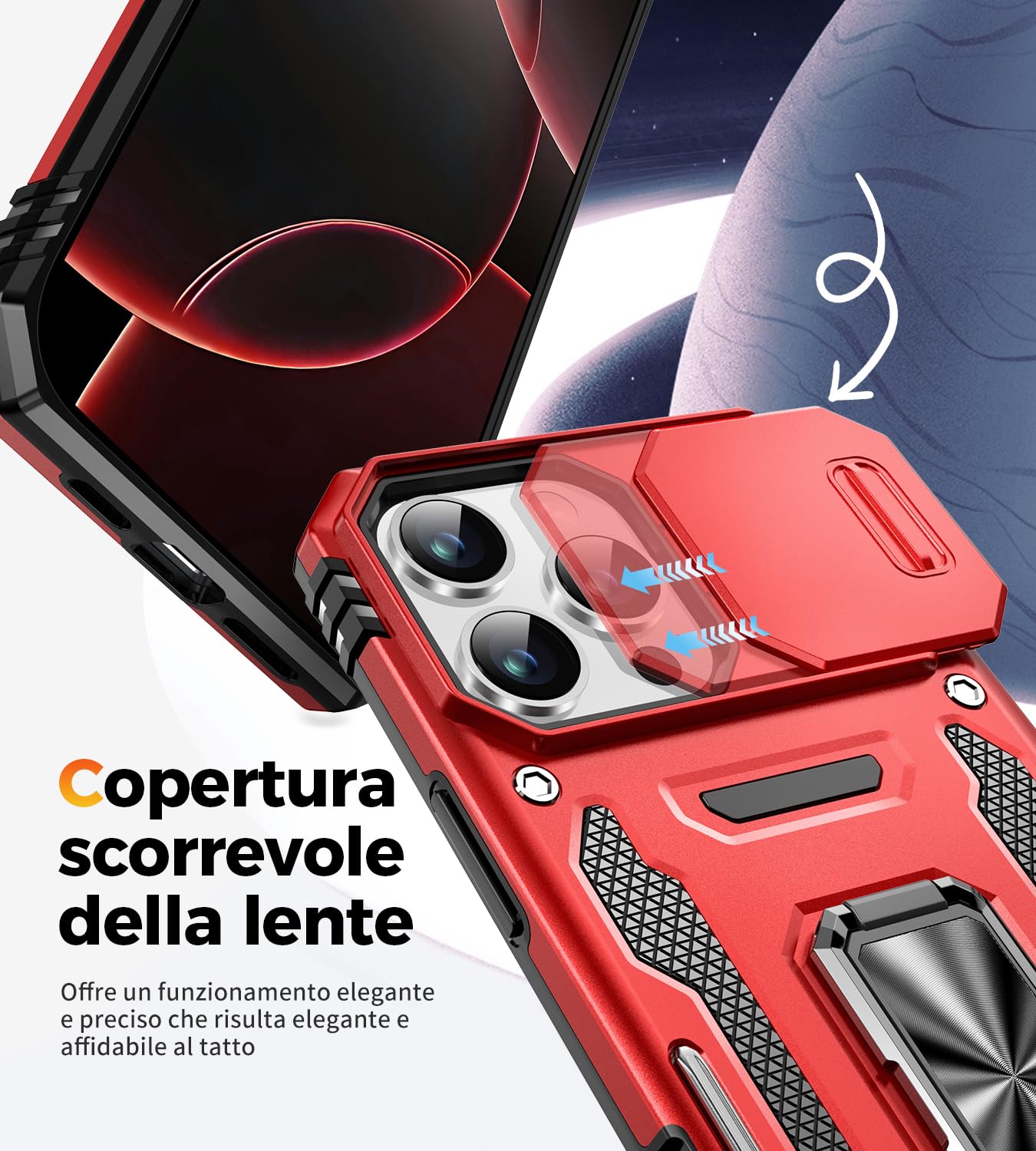 Telaso Custodia IPhone 16 Pro Con Supporto Magnetico Rotante 360° - Titanio Desert, Compatibile MagSafe, Pulsante Fotocamera - 4