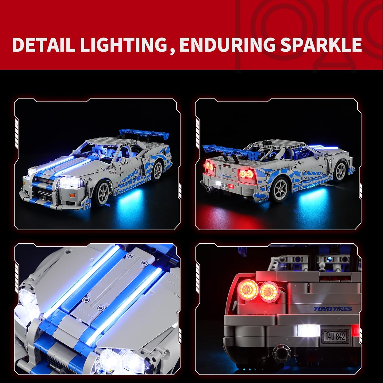 BRIKSMAX Light Kit for Lego-42210 2 Fast 2 Furious Nissan Skyline GT-R (R34) Car -Led Lighting Compatible with Lego Technic Building Set- Not Include Lego Set