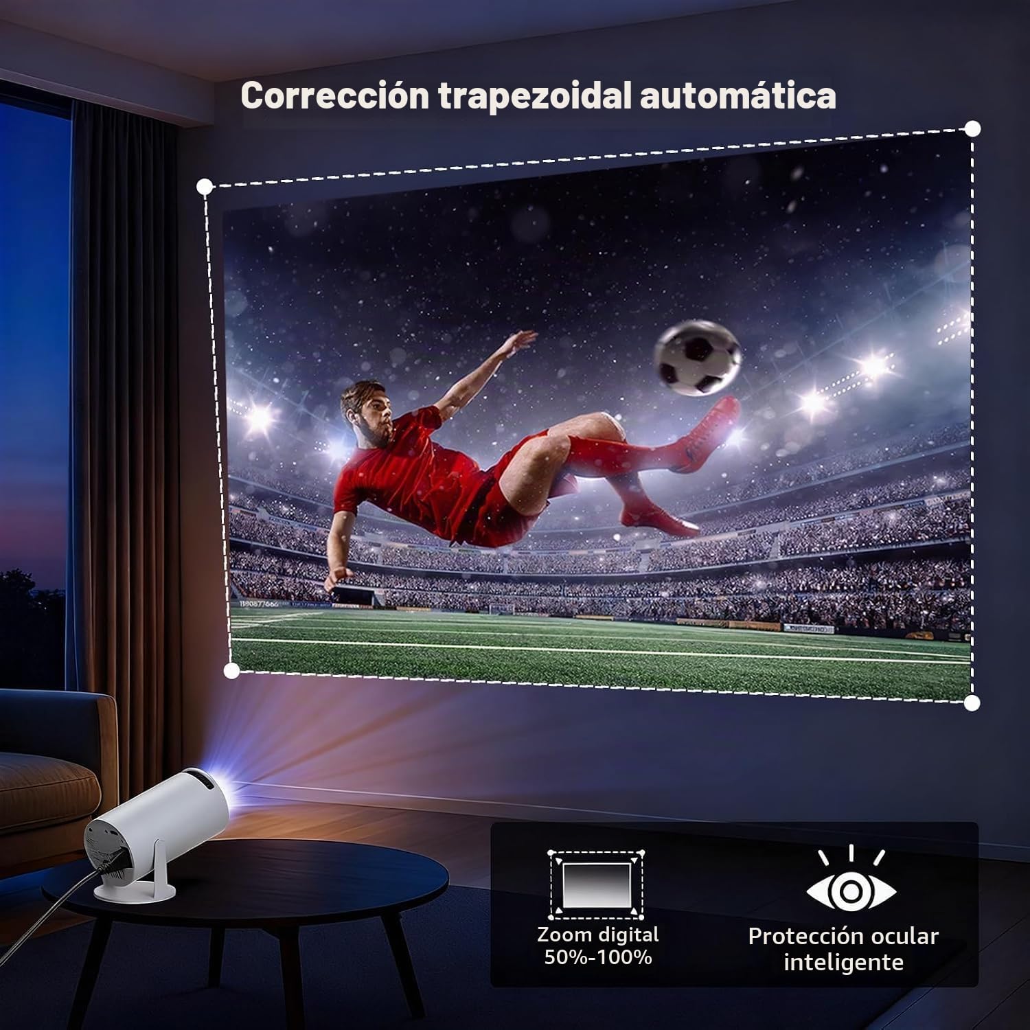 Proyector Native 720P Full HD 1080P compatible con WiFi Wireless Screen Mirroring Home Theater