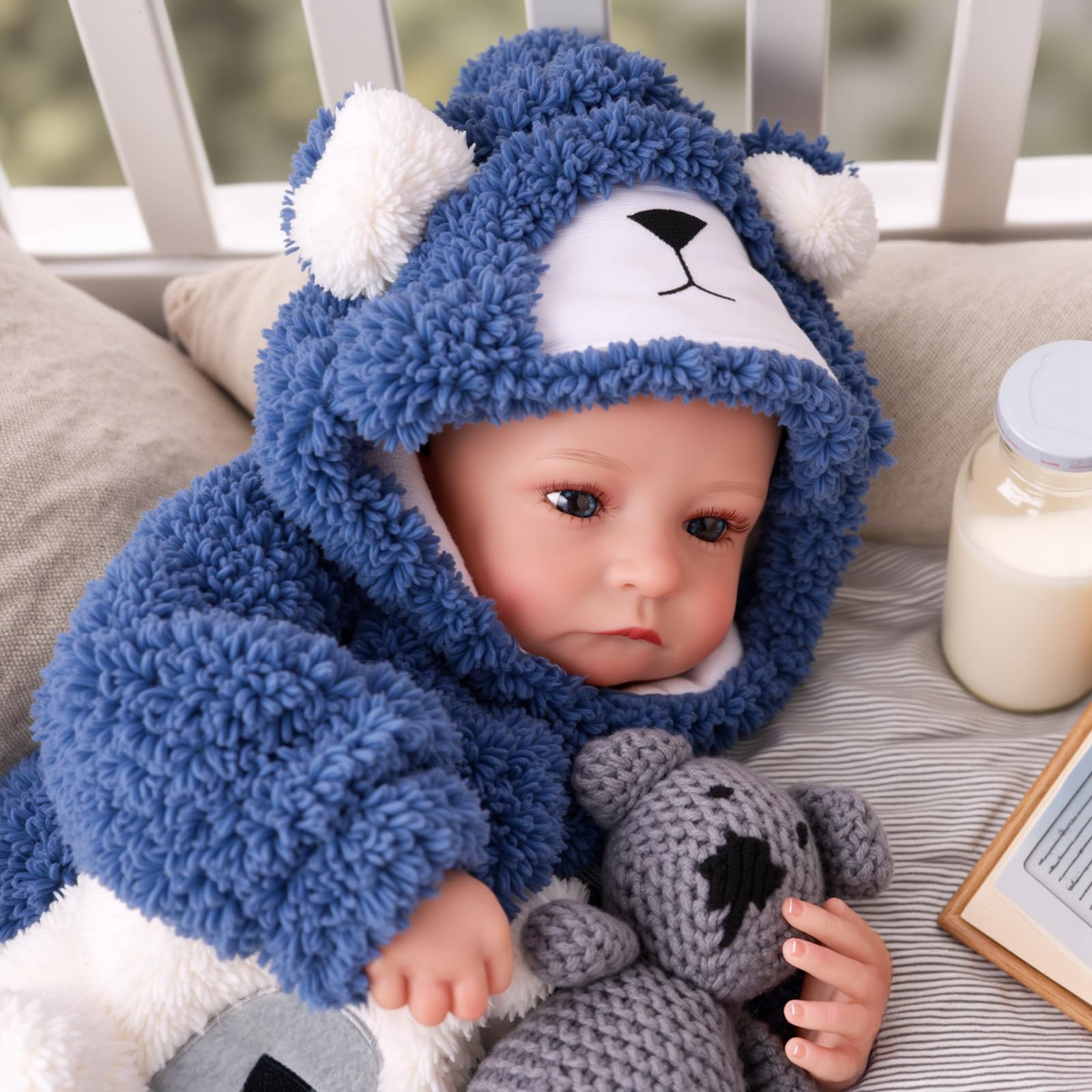 BABESIDE Reborn-Babypuppe Aiden 20 Zoll Lebensechter Junge Realistisches Neugeborenes Wie Echte Babys Puppen Weicher Stoffkörper Offene Augen Sammler-Therapiegeschenk