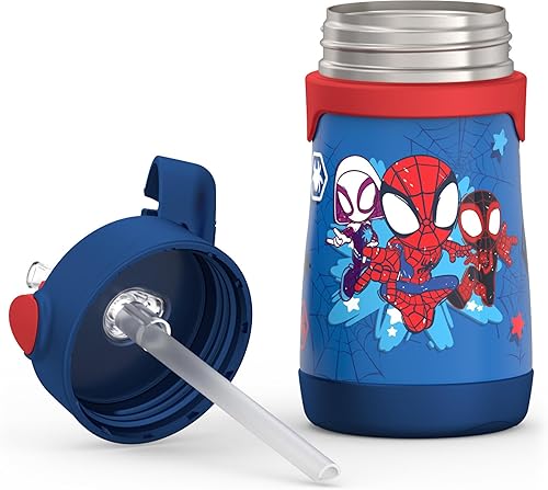Miniatura 5 de THERMOS Botella de acero inoxidable con aislamiento al vacío de 10 onzas, Spidey and His Amazing