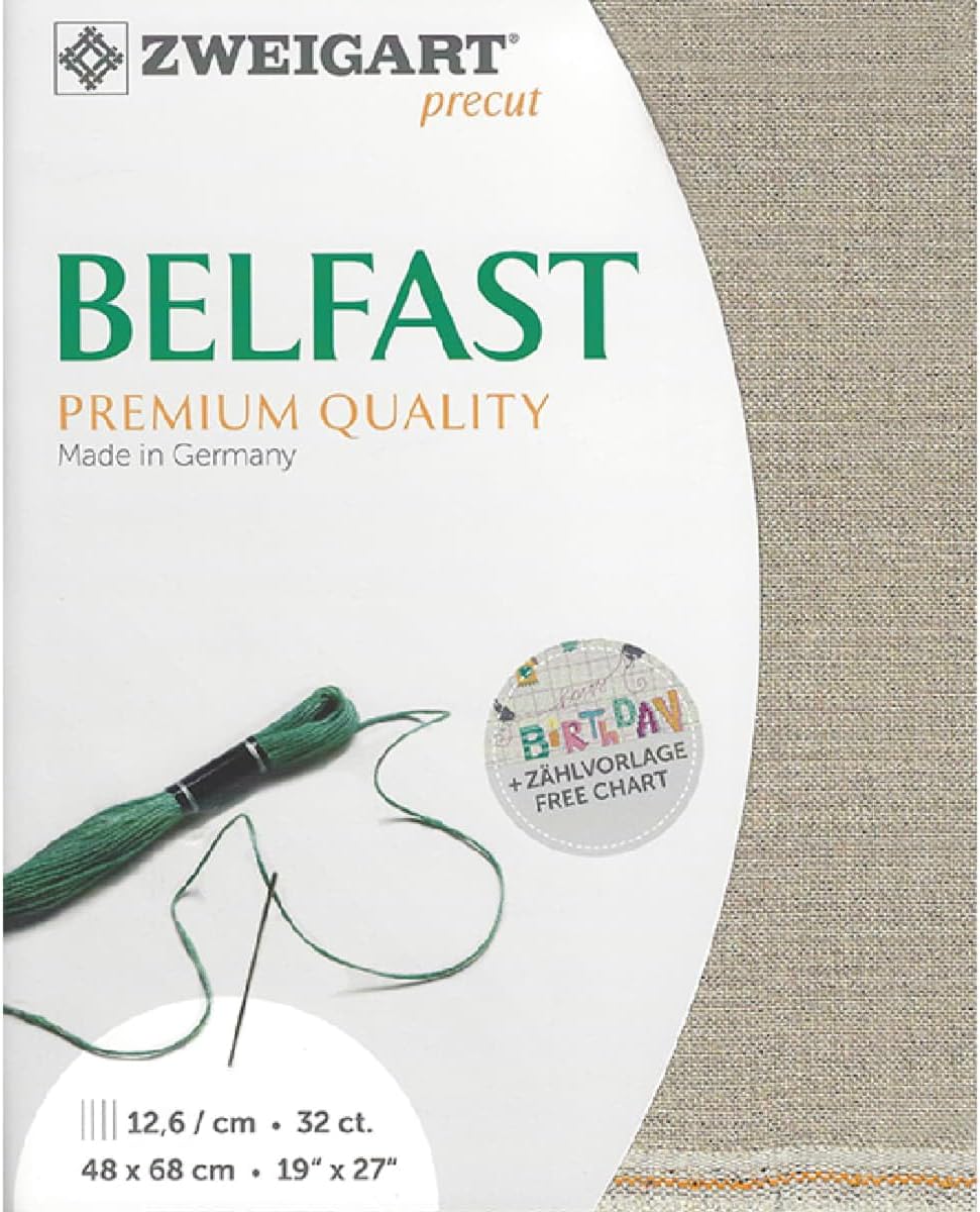 Zweigart Belfast Precut Col. 17 Cut to Size, 48 x 53/68 cm