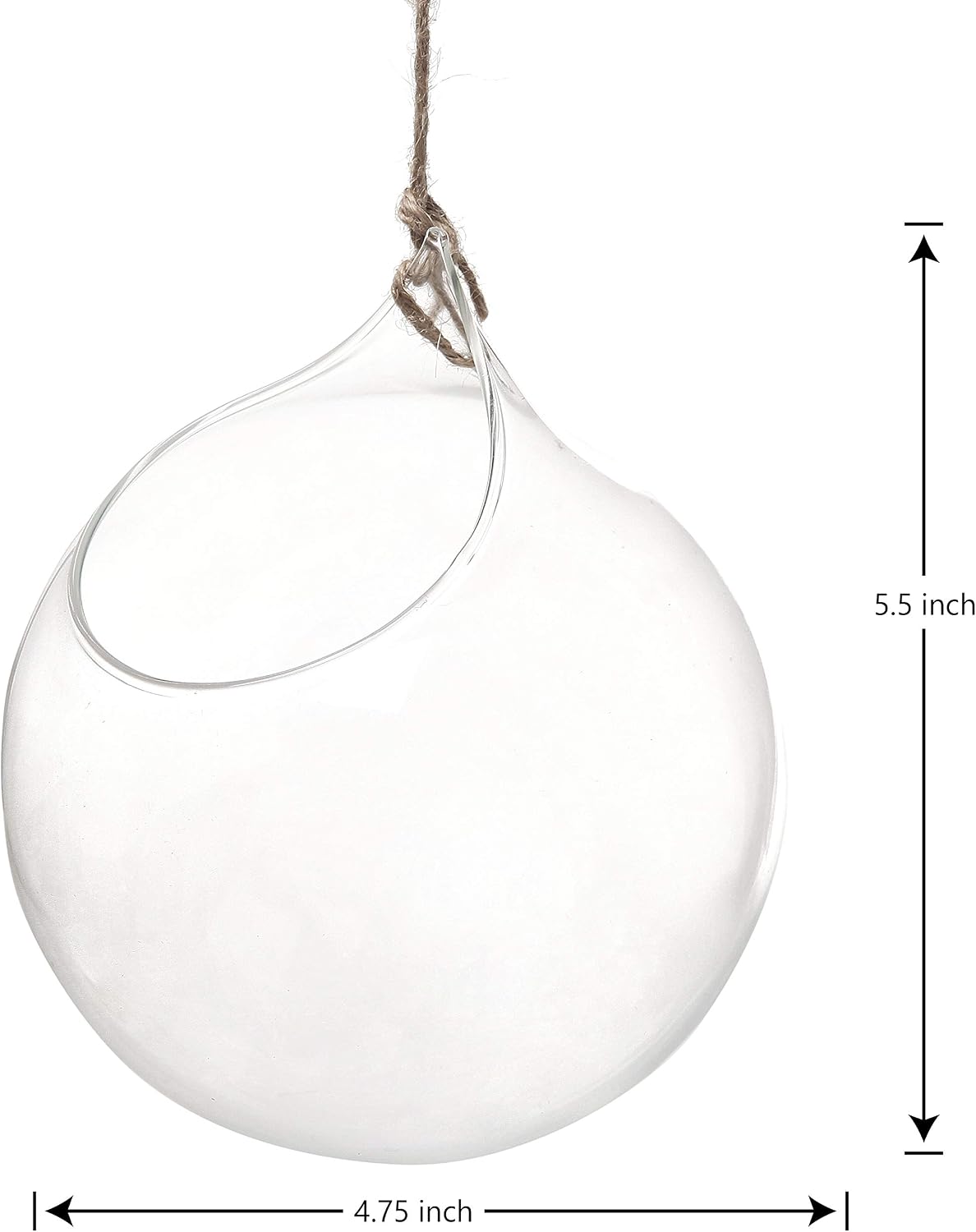 MyGift Clear Glass Hanging Terrarium Globe, Mini Decorative Air Plant Holder Set of 2