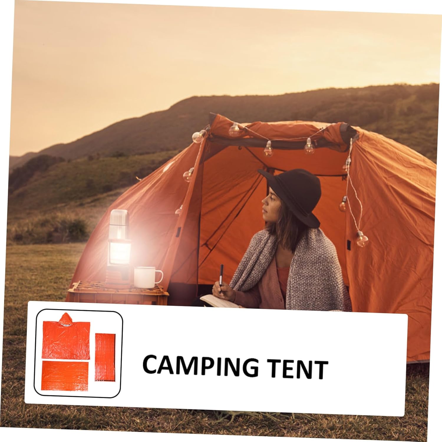 One Camping Kit Emergency Blanket Sleeping Bag Tent Raincoat Compact Windproof Heat Retention Must-Have for Outdoor Adventures