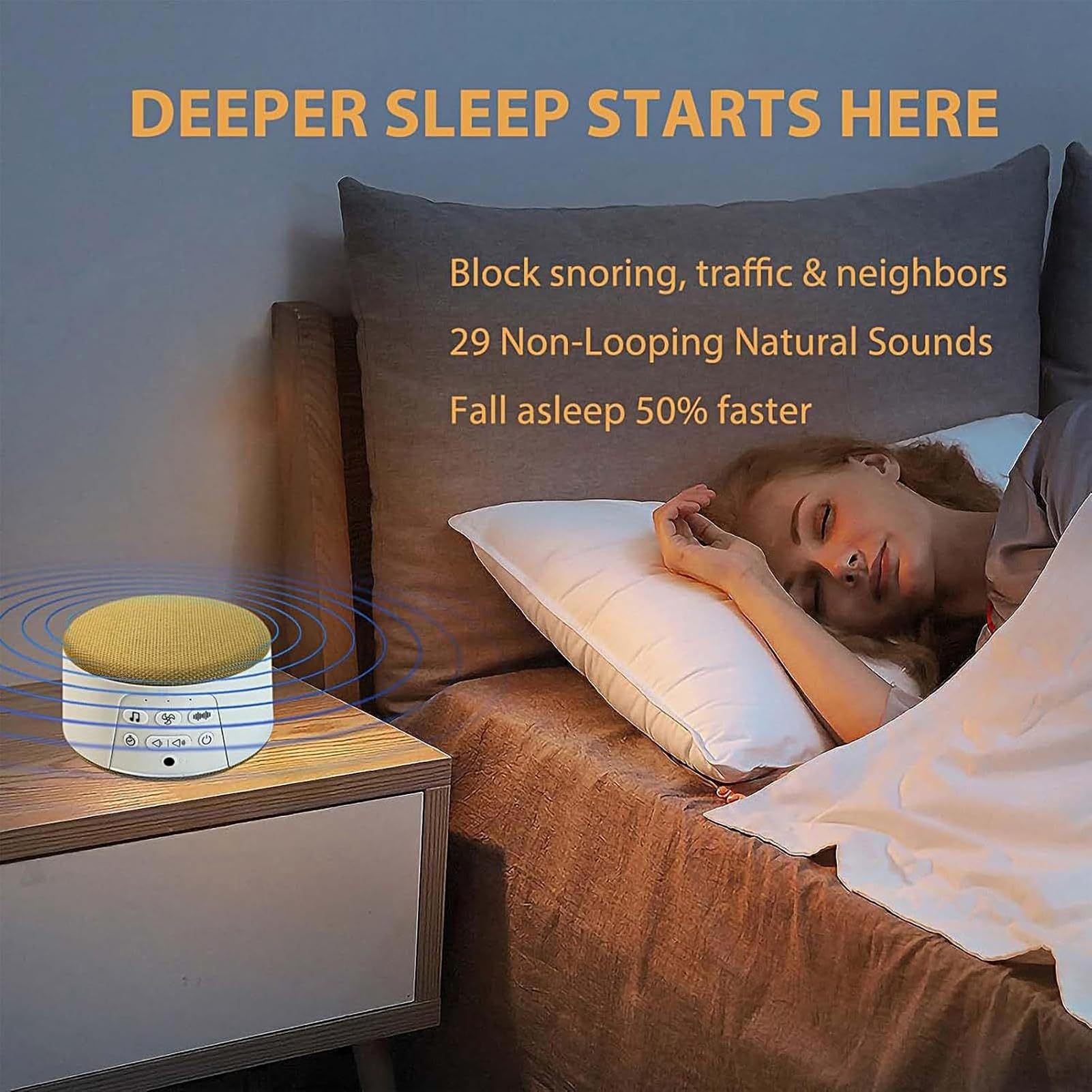 Máquina de Ruido Blanco para Dormir Máquina Portátil y Recargable de Sonido | para Adultos para Oficina en Casa, Dormitorio, Apartamento, Viajes y Estudio de Yoga