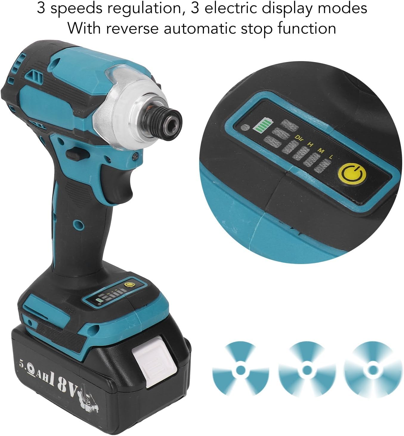 18V Electric Screwdriver, Brushless High Concentricity 4mm-14mm Power Impact Wrench for Industrial Repair