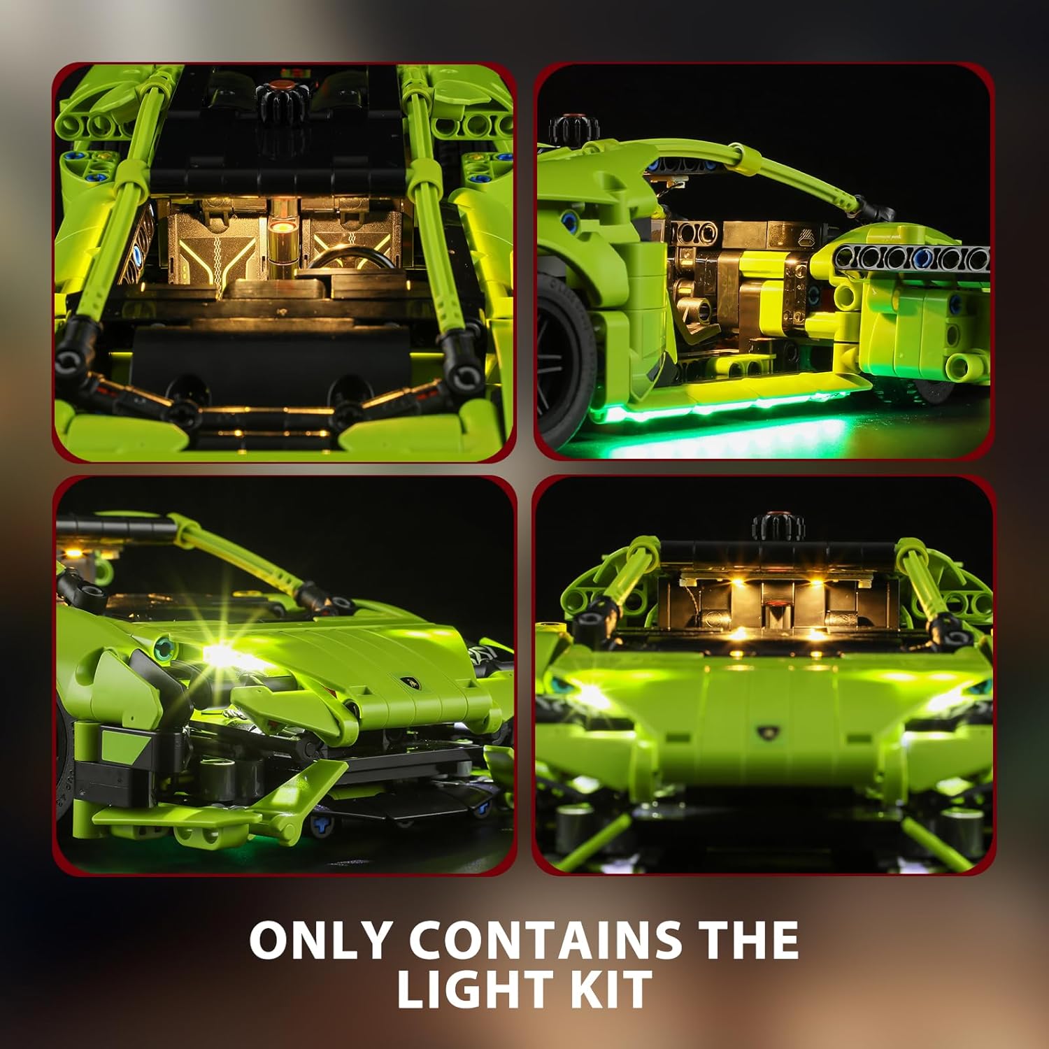 BRIKSMAX Led Lighting Kit for Lamborghini Huracn Tecnica - Compatible with Lego Technic Car Building Set