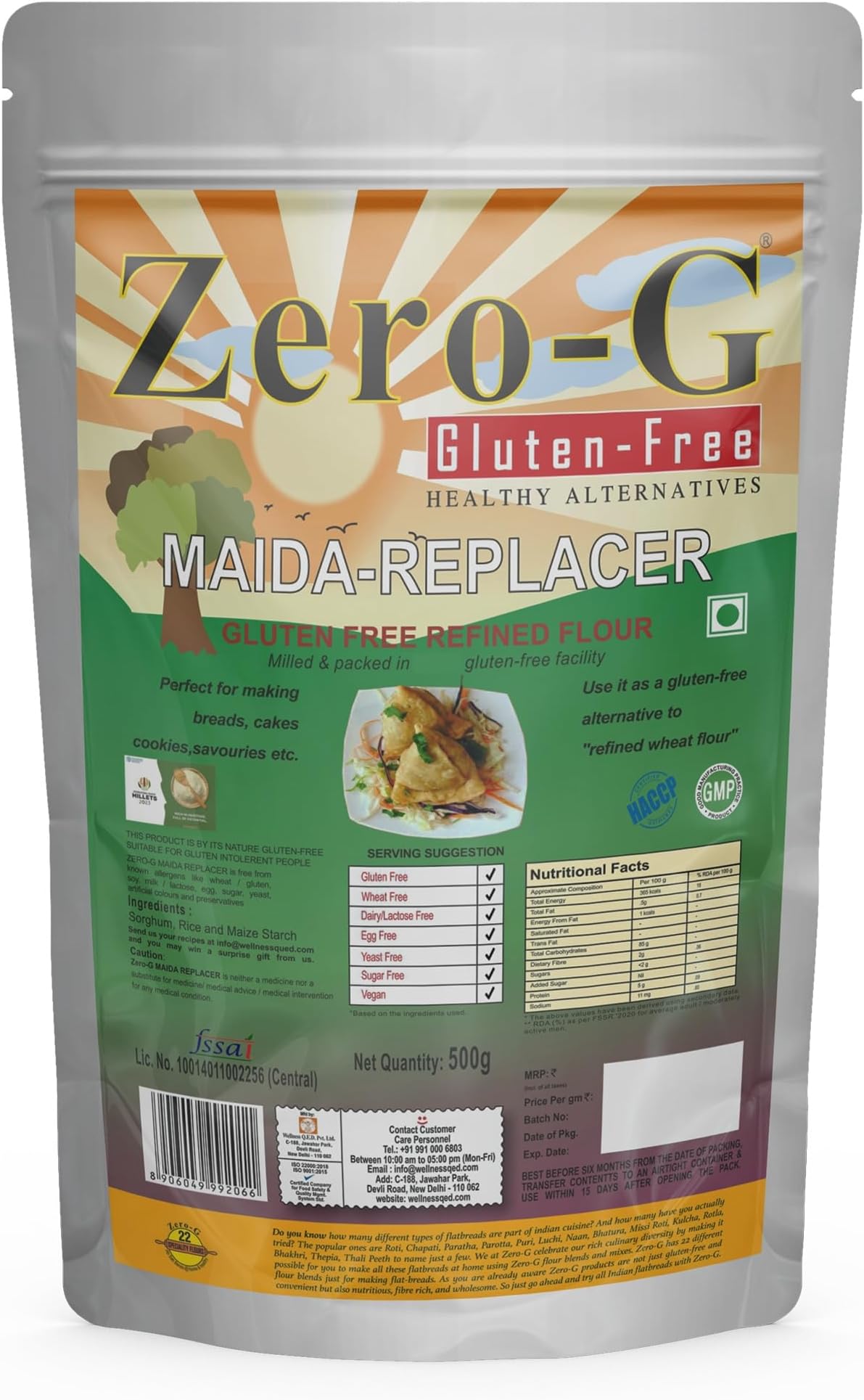 - ZERO-G Maida Replacer (500 G) - Gluten-Free & Allergen-Free Maida | Maida Substitute | Refined Flour/Atta Substitute | Fibre Rich & No Preservatives Added