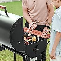 Vista 3 de Royal Gourmet CC1830V - Parrilla de carbón de 30 barriles con mesa lateral delantera pintada en madera, 4045 cm² de espacio de cocción