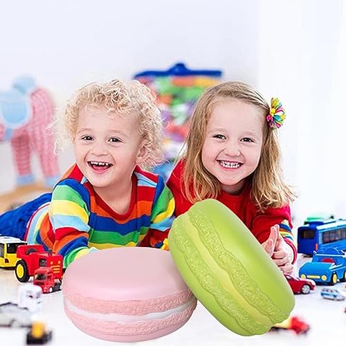 Miniatura 7 de Gaint Macaron Slow Rising Squishie, regalo de cumpleaños jumbo para niños, juguetes Kawaii para aliviar el estrés (rosa)