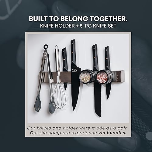 Miniatura 2 de Soporte magnético de cuchillos de alta calidad de 16 pulgadas para refrigerador con doble almacenamiento, soporte magnético de acero inoxidable de