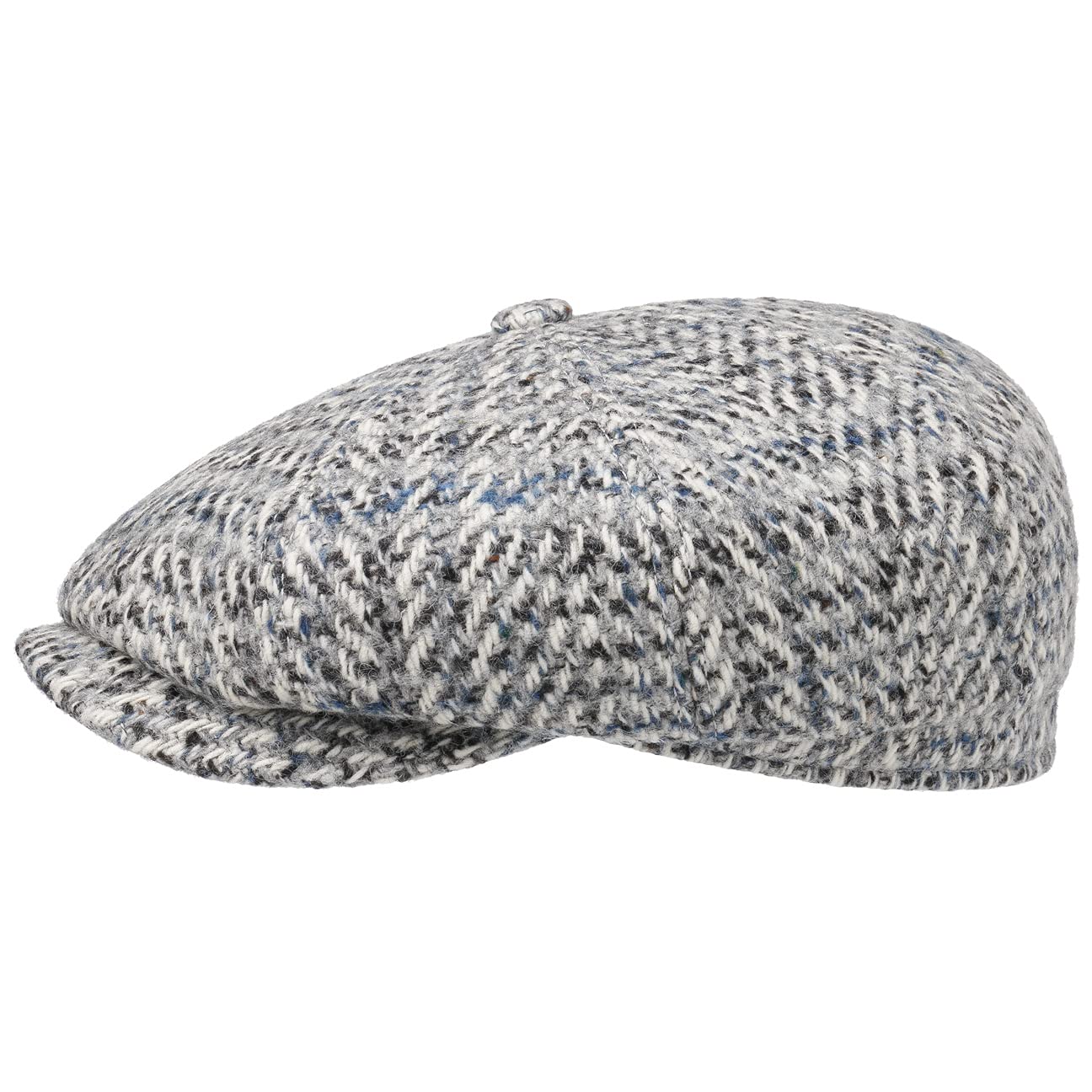 Stetson Levico Flatcap Ballonmütze Fischgratdesign Herren Herbst Winter Handmade in Germany Schurwolle