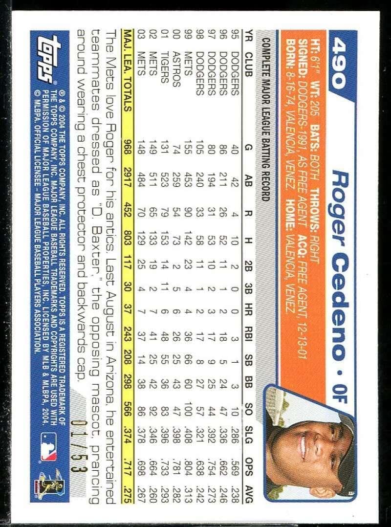 Roger Cedeno Card 2004 Topps #490 - Slabbed Baseball Cards