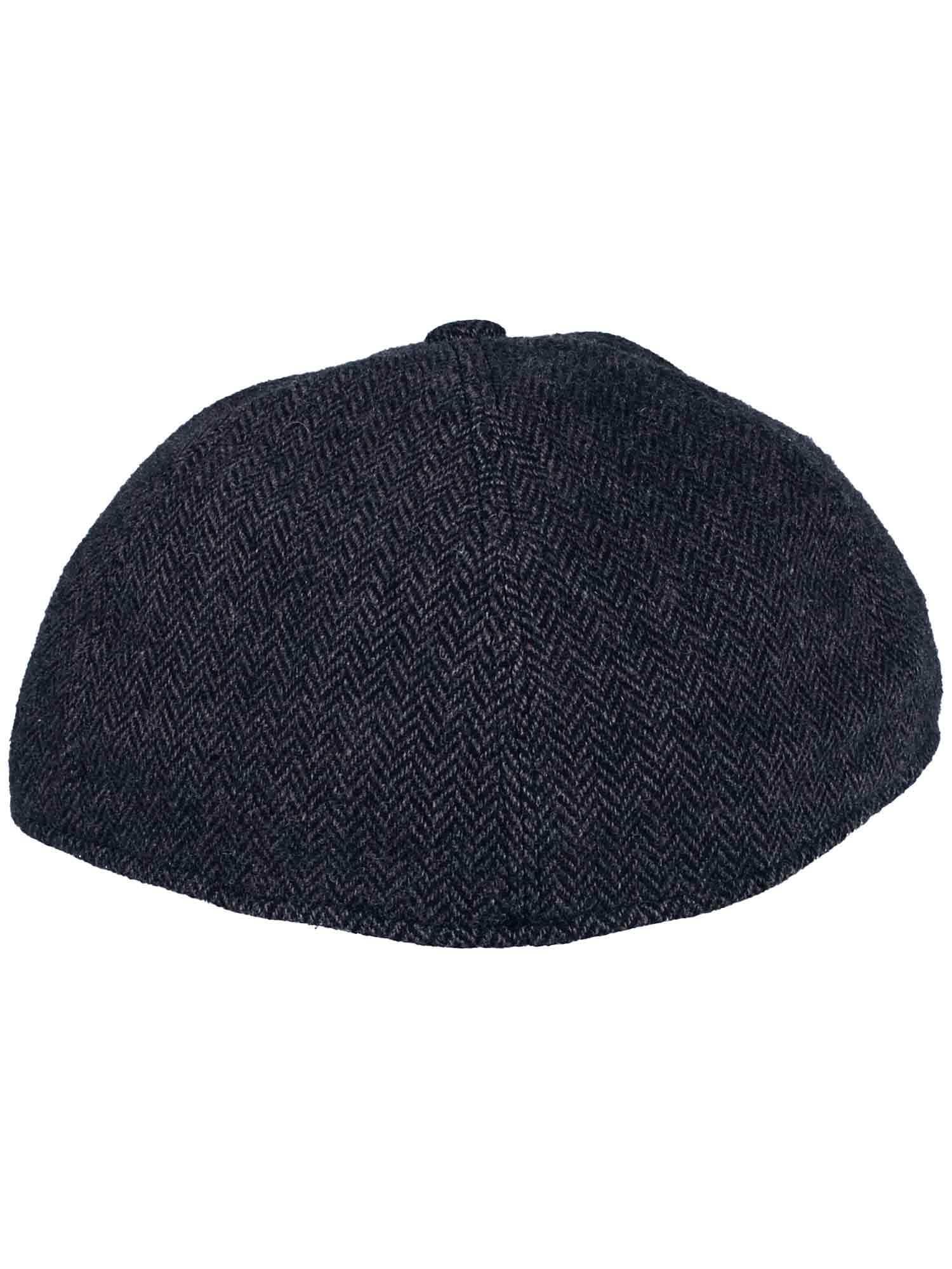 bugatti Wetterabweisende Flatcap mit Fischgrat-Design und Ohrenklappen | Hutgröße 57, 59, 61 | Aus reiner Wolle
