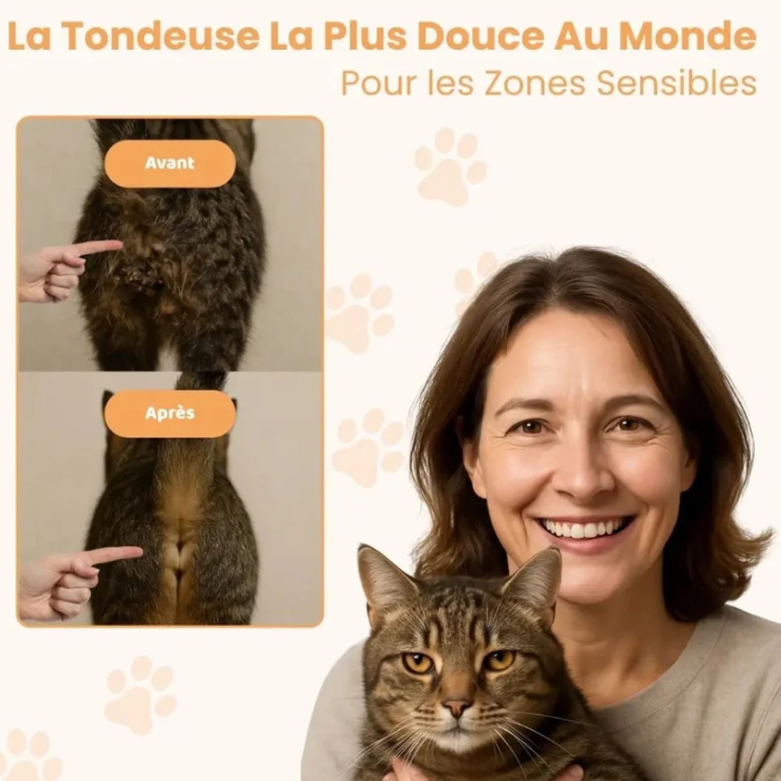Patounet Tondeuse Pour Chat – Tondeuse Électrique De Précision Ultra-Silencieuse, Lames Sûres Et Hypoallergéniques, Ne Blessera Pas Votre Chat, Rechargeable Chiens, Chats, Pattes, Yeux, Oreilles, Visa
