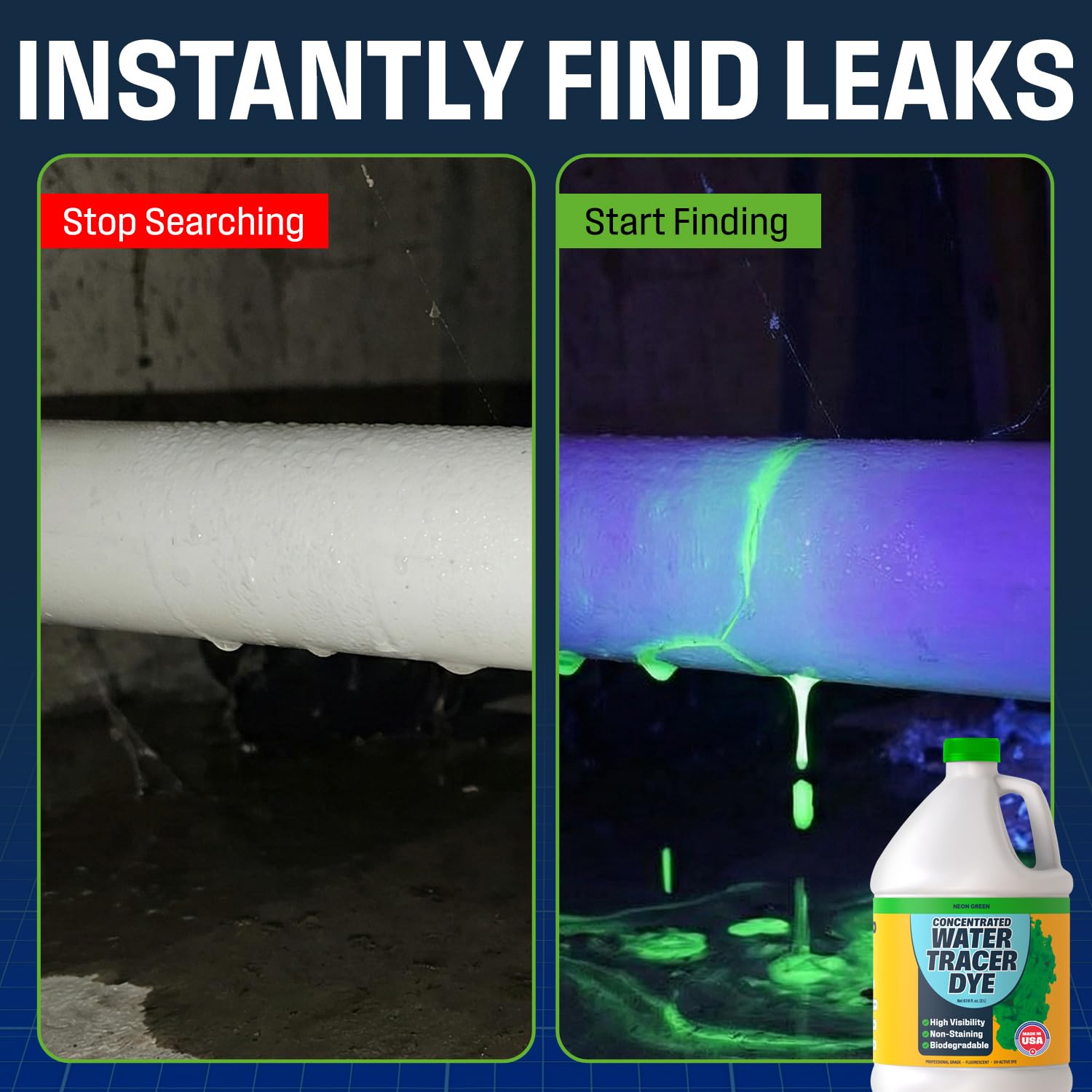 Green Leak Dye for Septic & Pool Detection -6 Green Leak Dye for Septic & Pool Detection -6