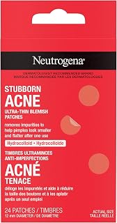 Neutrogena Stubborn Acne Blemish Patches, Hydrocolloid Spot Treatment, Pimple Care Patch, Hypoallergenic, 24 Patches Per Pack