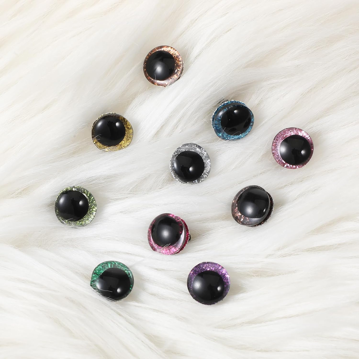 120 Pcs 12mm Safety Eyes, 3D Glitter Eyes for Crochet Animals Amigurumi