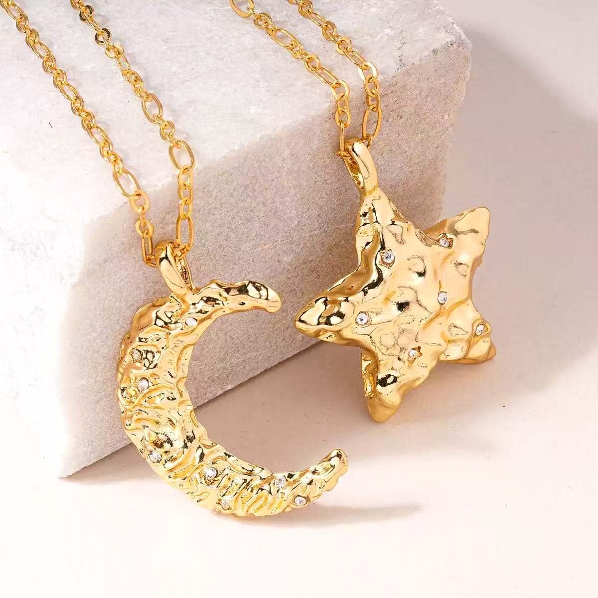 Dainty Gold Moon and Star Necklace for Women - Gold Plated Celestial Pendant with Crystal, Elegant Everyday Jewelry Gift - Image 4