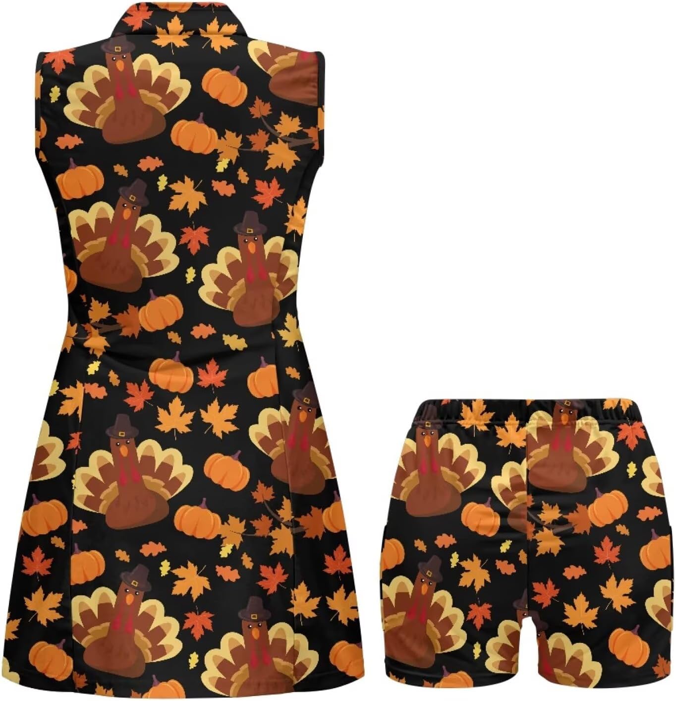 レディース ジッパー 襟付き テニス ドレス ノースリーブ ビルトイン ショーツ ゴルフ アスレチック ワークアウト エクササイズ